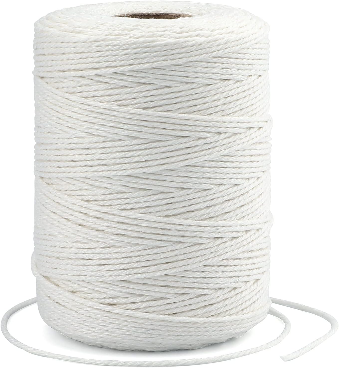 White String, 2MM 656 Feet White Cotton String, Cotton Bakers Twine for Meat, Roasting, Gift Wrapping, Gardening, Macrame, DIY Art & Crafts (200M/218Yard,12Ply) - Image 1
