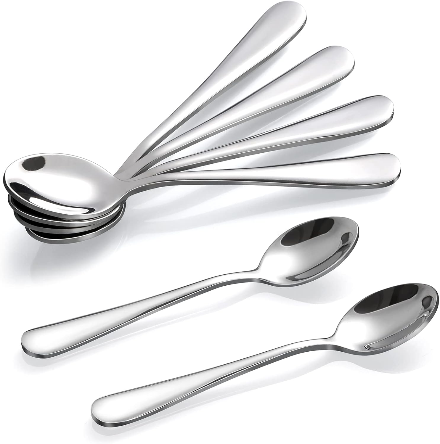 6-Piece Demitasse Espresso Spoons, 4 Inches Stainless Steel Mini Coffee Spoons - Image 1