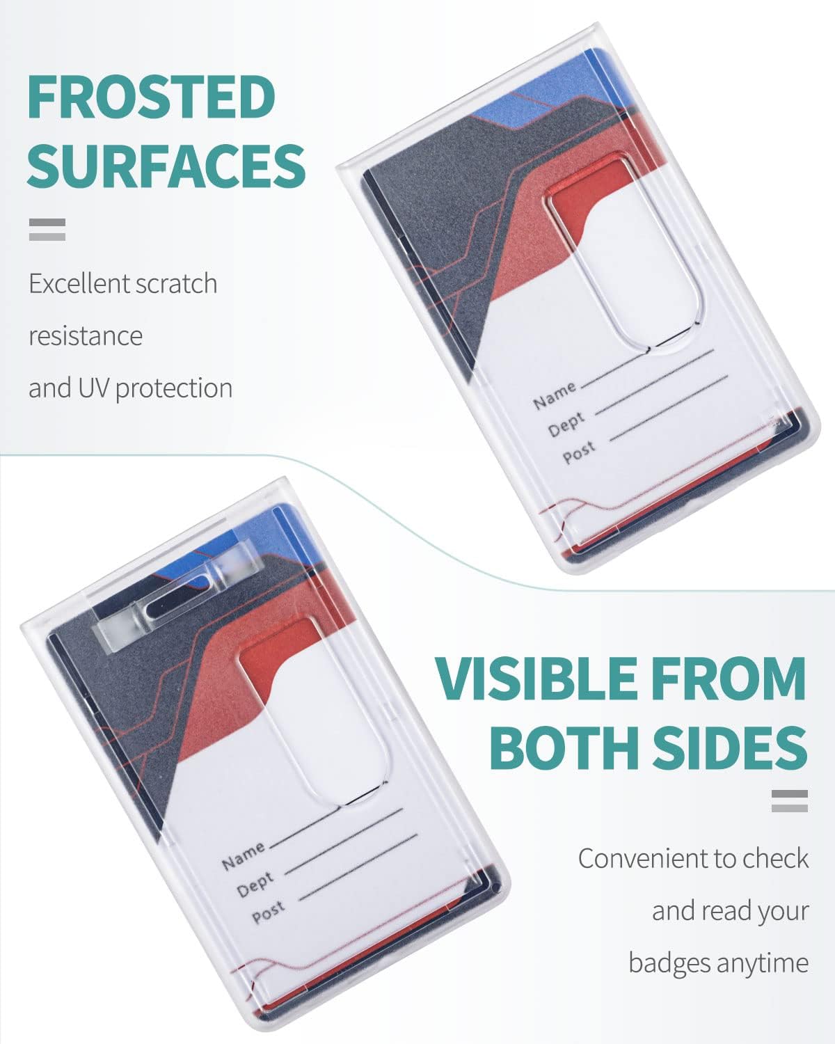 5 Pack Vertical 2-Card Badge Holder Hard Frosted Plastic Case with Thumb Slots Card Protector Pouch with UV Protection for Offices Schools IDs Credit Cards Driver’s Licenses and Passes - Image 5