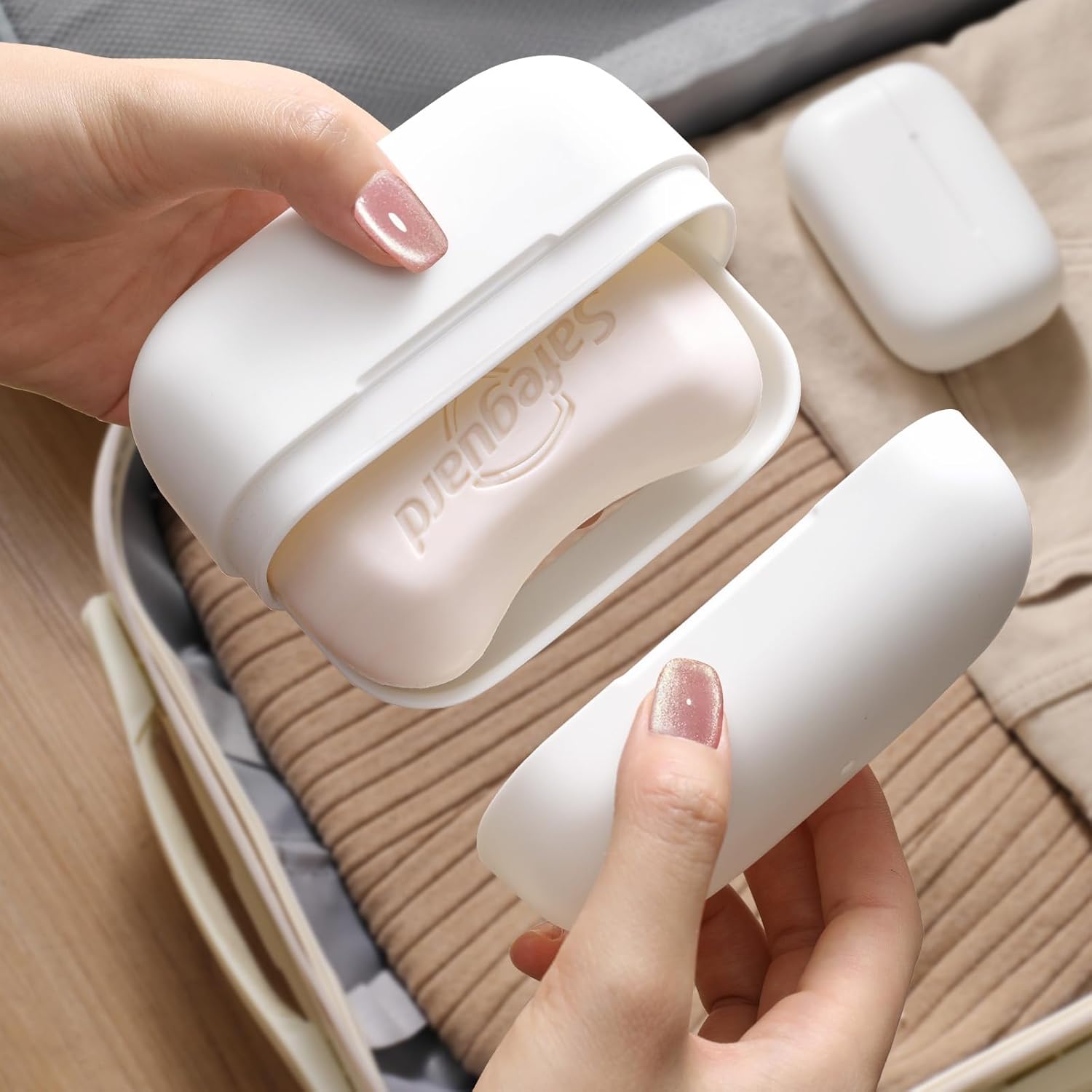 Leakproof Travel Soap Case, Compact Bar Soap Travel Case with Lid, Portable Soap Container Essentials with Drainage Layer for Traveling, Bathroom, Shower, Gym, Camping - Image 1