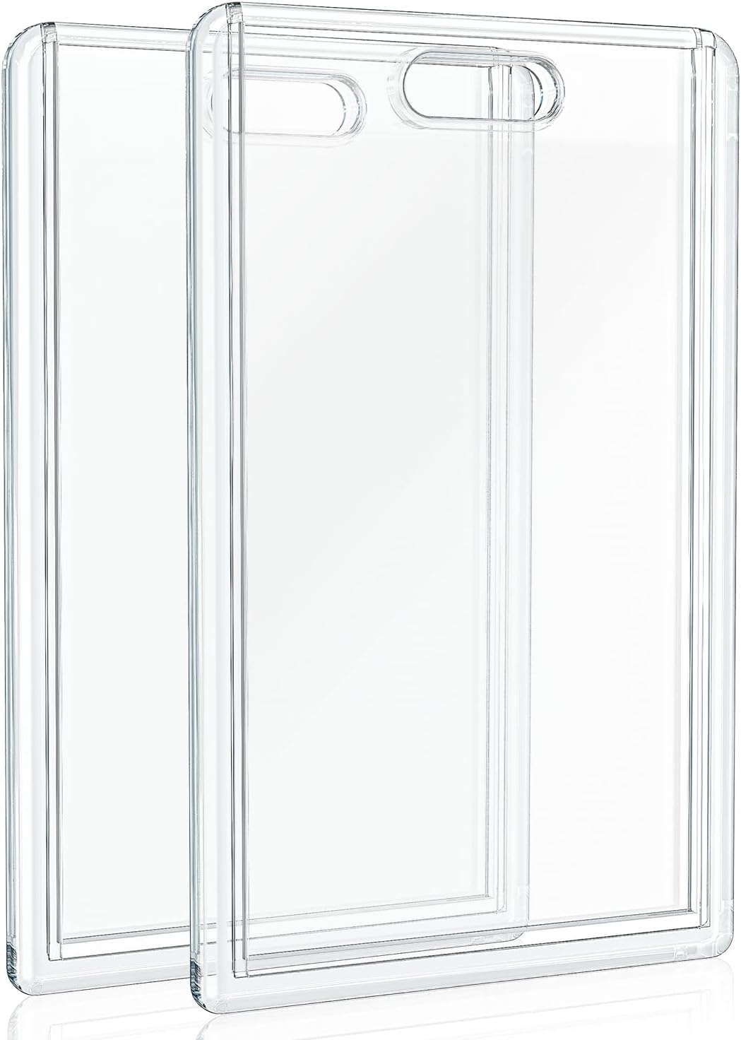 2 Pack Sliding Badge Holder Vertical Clear Card Case Hard Plastic Card Protector Pouch for Office School ID Card Credit Card Proximity Card Driver’s License Pass - Image 8