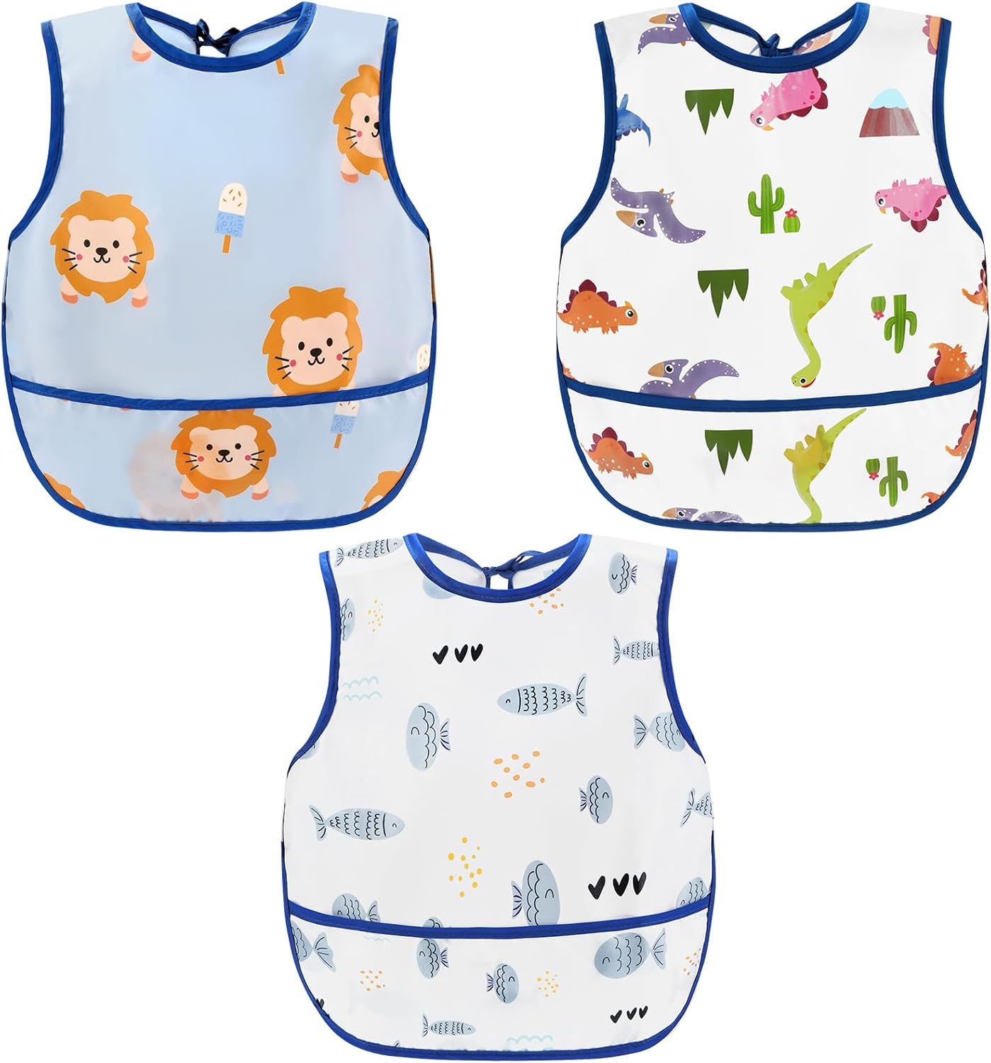 Waterproof Baby Bibs for Eating, Mess Proof Toddler Feeding Bibs for Girls Boys ﻿ - Image 1
