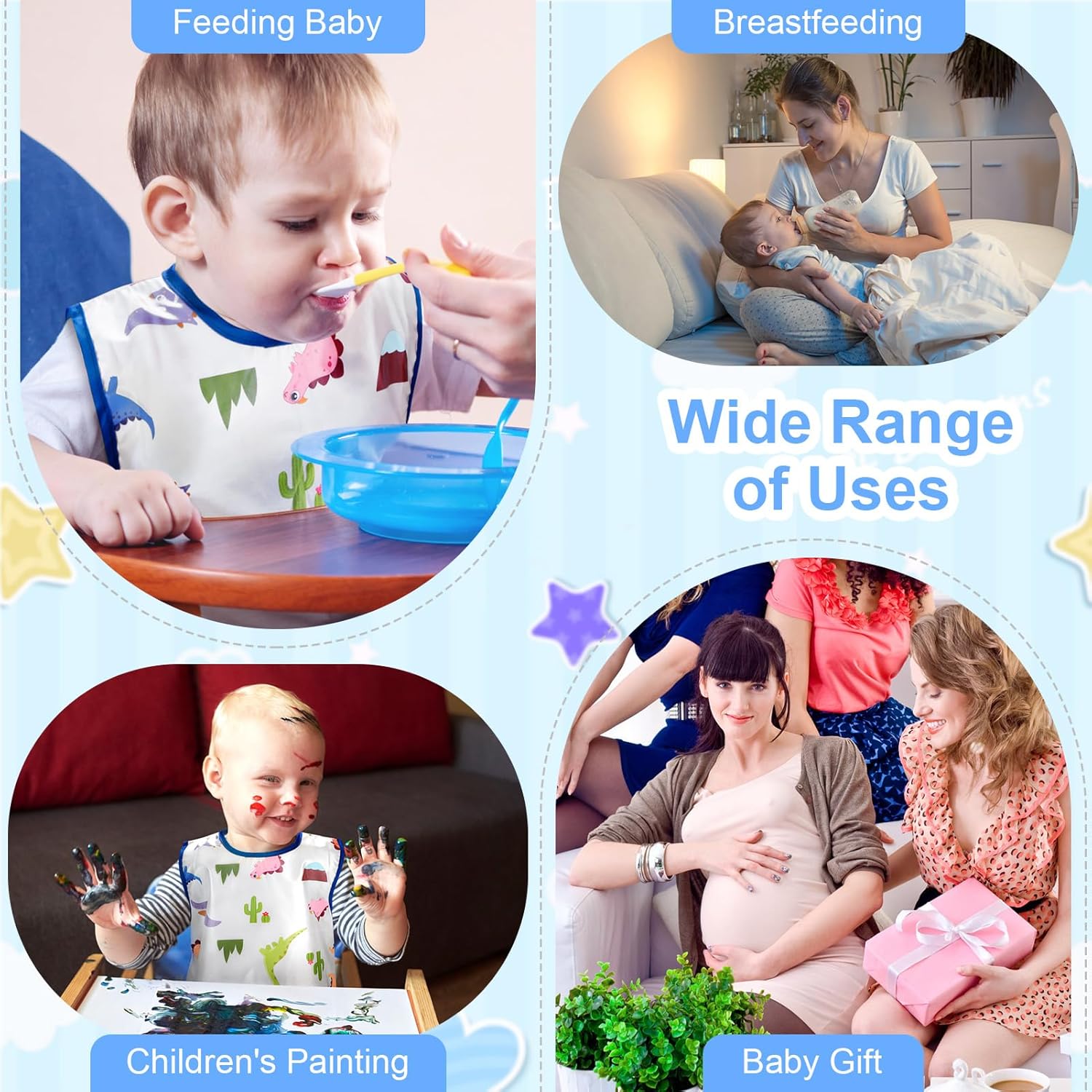 Waterproof Baby Bibs for Eating, Mess Proof Toddler Feeding Bibs for Girls Boys ﻿ - Image 6
