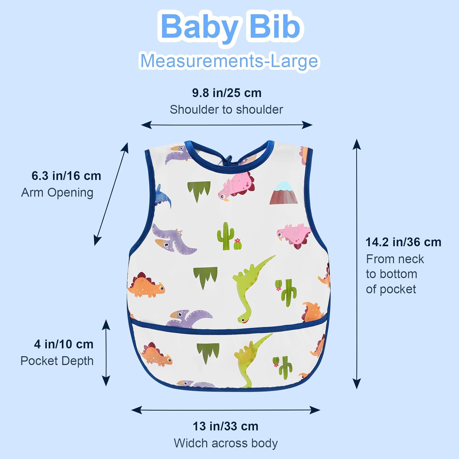 Waterproof Baby Bibs for Eating, Mess Proof Toddler Feeding Bibs for Girls Boys ﻿ - Image 7