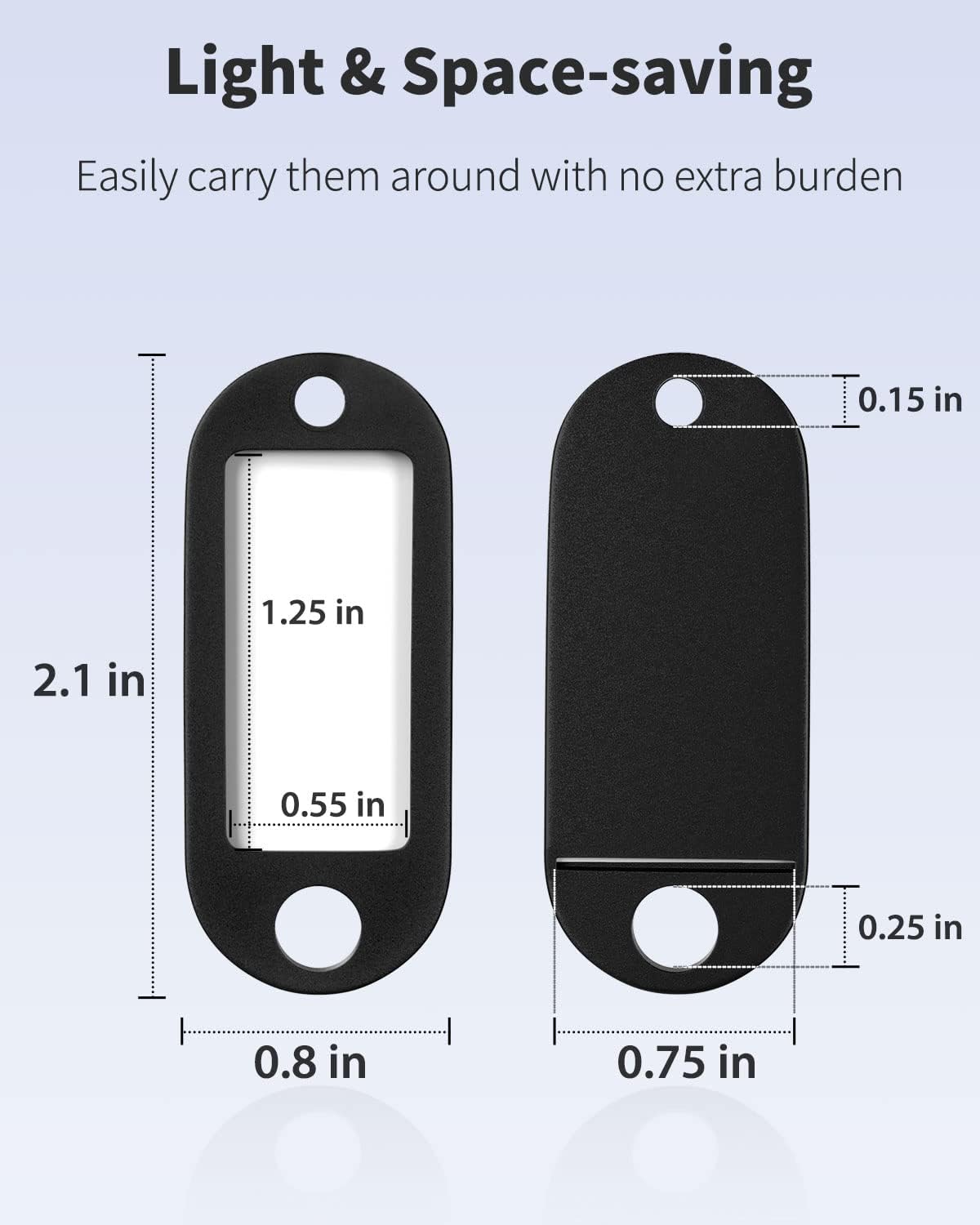 20 Pieces Key Tags 2 Inch Soft Plastic Key Chain Tags with Blank Paper Labels Clear Windows Protective Films and Split Rings Flexible Item Identifiers, Black - Image 4