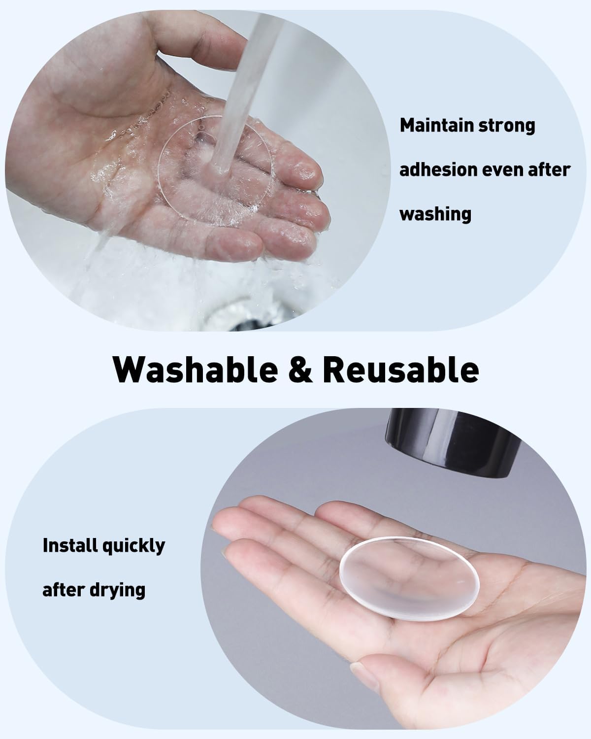 8 Pcs Door Stoppers for Wall, Adhesive Door Knob Wall Protector, Clear Wall Protectors from Door Knobs, Reusable Door Bumpers for Handle Shower Cabinet Home & Kitchen - Image 5