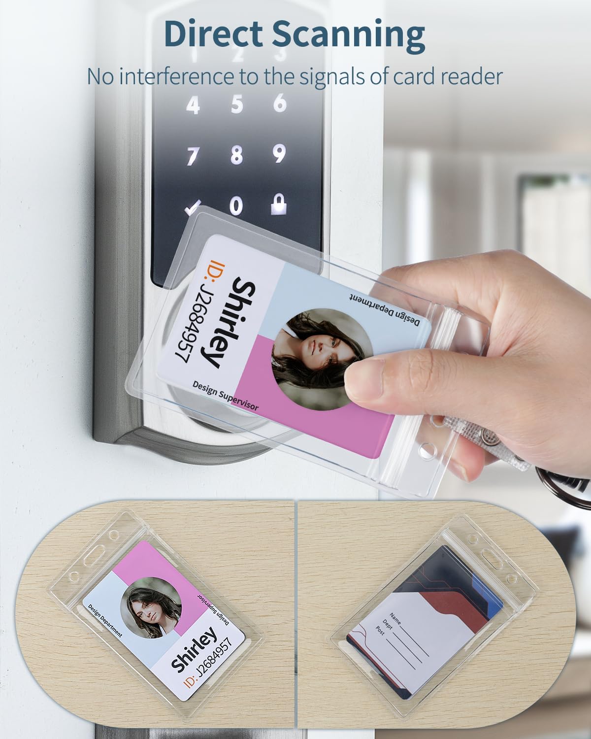 12 Pack Vertical ID Card Badge Holder Waterproof Clear Card Sleeve Case Cover Heavy Duty Card Protector Pouch with Resealable Zip for Proximity Key Card Driver’s License and Credit Card - Image 6