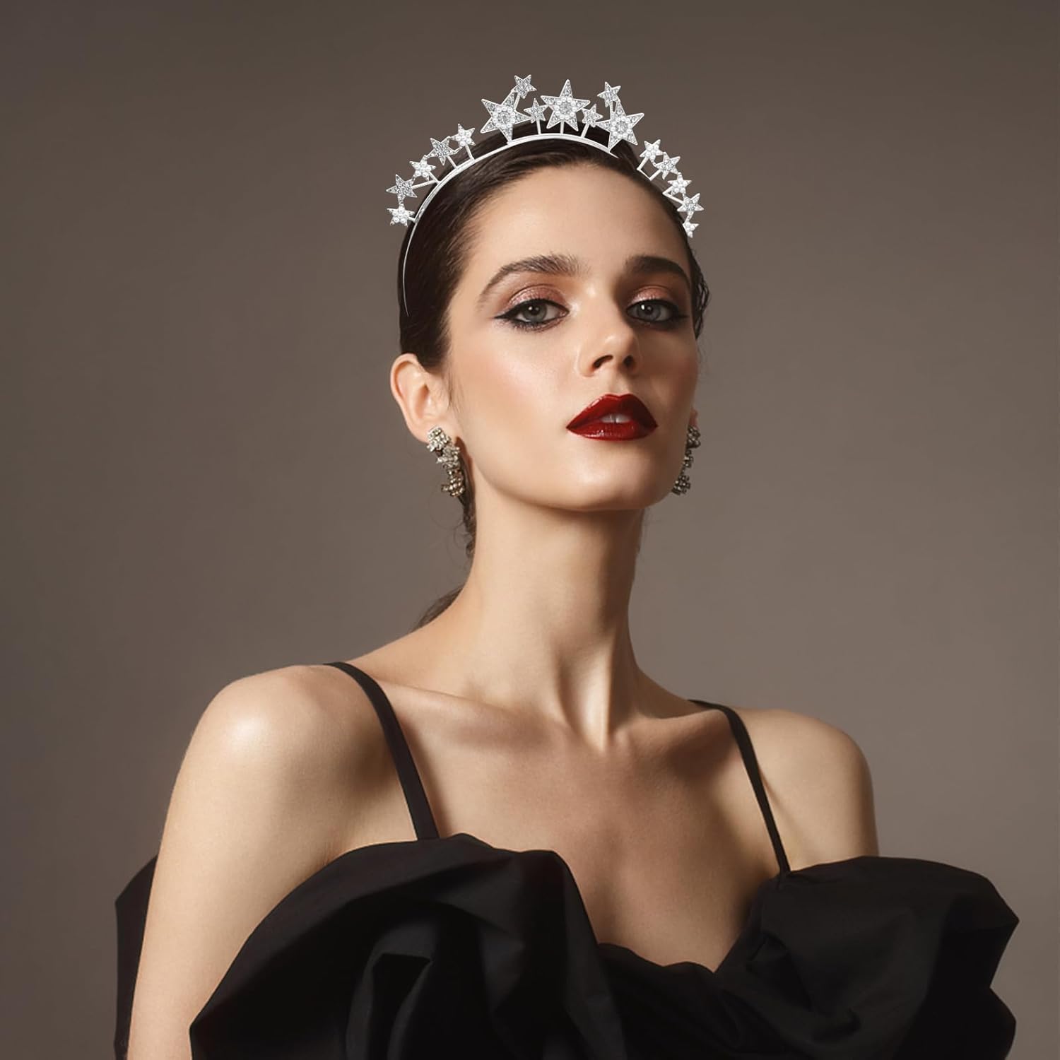 Star Halo Crown Silver Headpiece, Rhinestone Headband Tiaras and Crowns for Women and Girls, Party Wedding Festival Hair Accessories - Image 2
