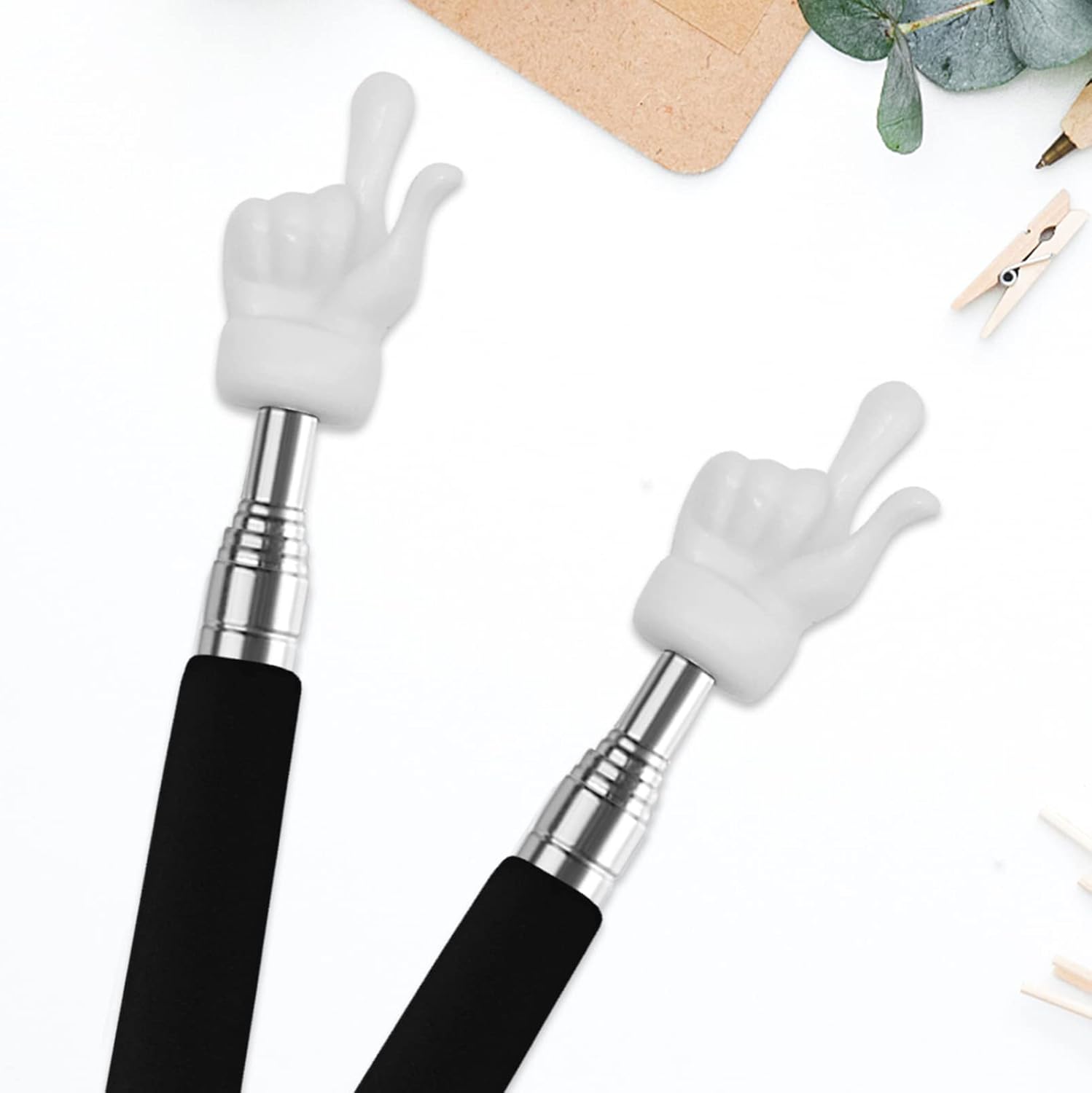 2Pcs Telescopic Teachers Pointer, Extendable Hand Pointer Finger Pointer Stick, Mini Retractable Classroom Pointer for Elementary School Kindergarten Teacher, Classroom Supplies (Black) - Image 4