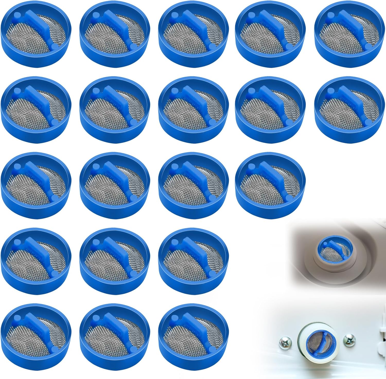 20Pcs Washing Machine Water Filter, Washing Machine Water Inlet Valve Washing Machine Filter Hose Washer with Screen Filter, Washing Machine Hose Filter Inline Water Filter Washing Machine Inlet Valve - Image 1