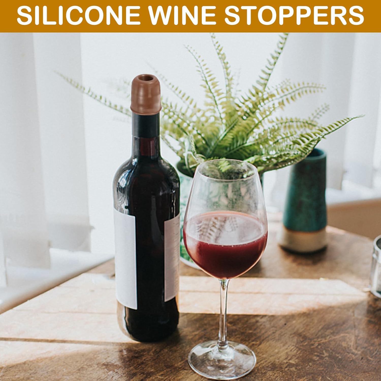 8Pcs Silicone Wine Stopper for Wine Bottles, Reusable Sparkling Wine Bottle Stopper, Silicone Wine Seal Stopper, Wine Bottle Cover Caps to Keep Wine Fresh, Beer Champagne Stopper Home Use(4 Colors) - Image 5