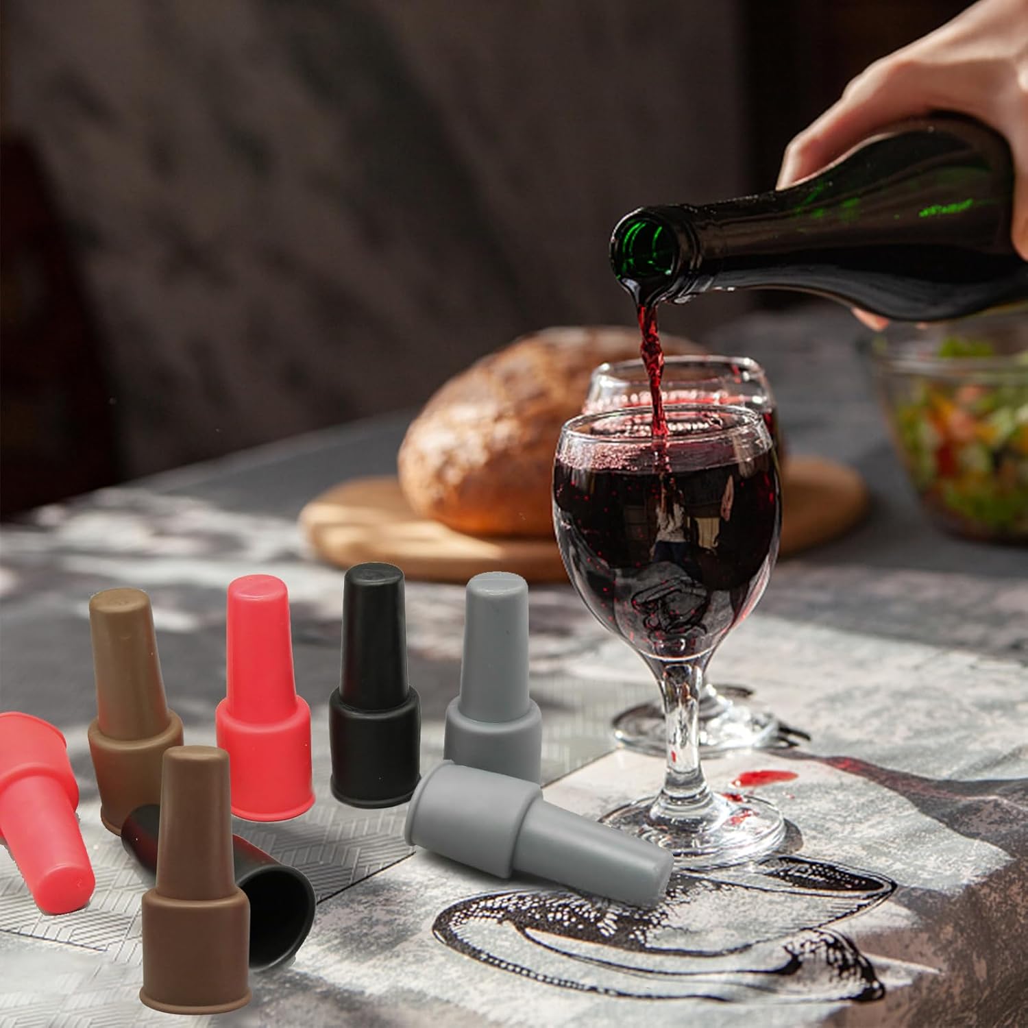 8Pcs Silicone Wine Stopper for Wine Bottles, Reusable Sparkling Wine Bottle Stopper, Silicone Wine Seal Stopper, Wine Bottle Cover Caps to Keep Wine Fresh, Beer Champagne Stopper Home Use(4 Colors) - Image 7