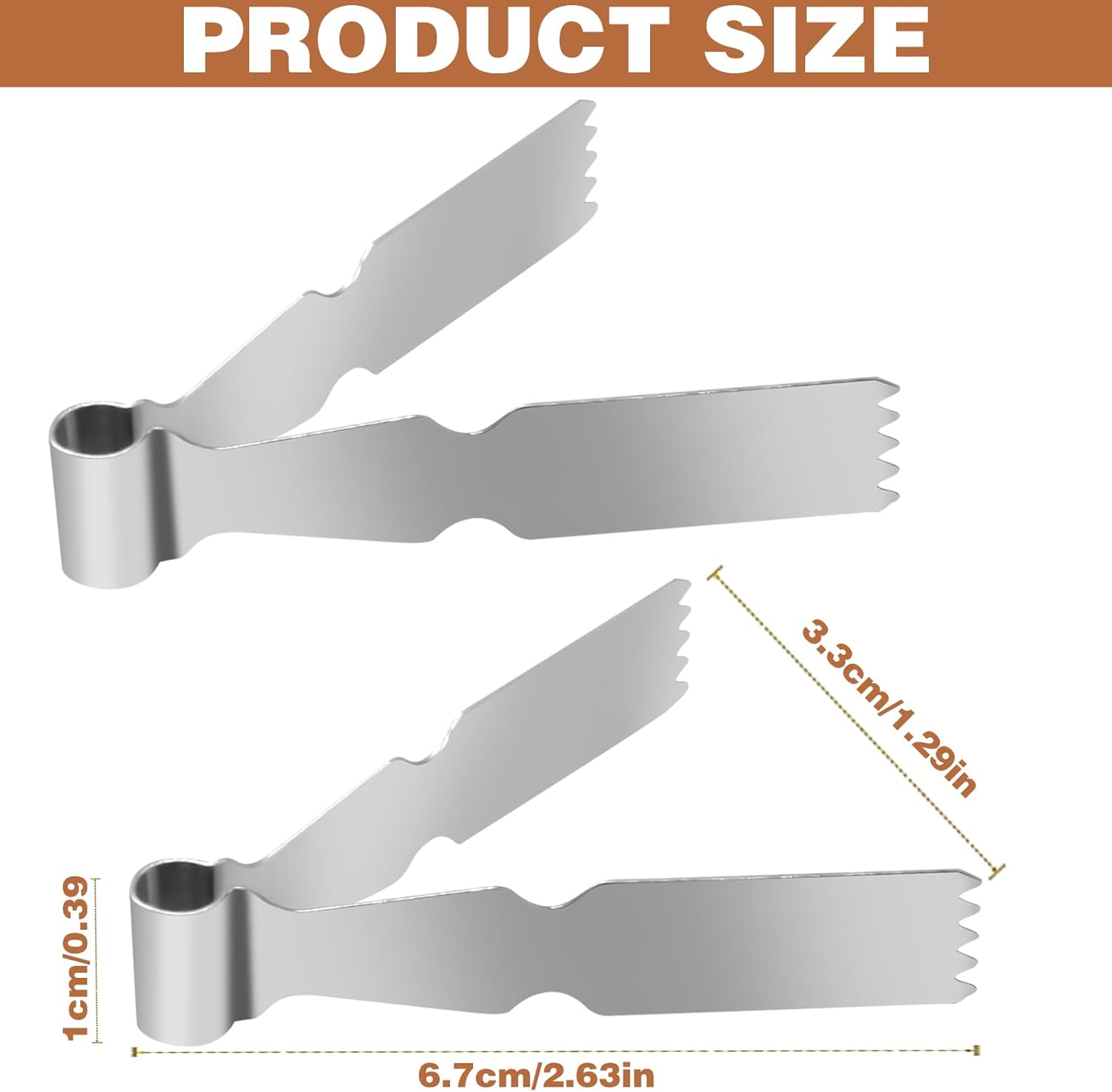 2Pcs Maamoul Tweezers Tongs, Maggash Manqat Pastry Tools Cookie Maker Dough Scraper Press, Stainless Steel Pastry Tongs Baking Crimper Tool for Decorating and Sealing Cookies, Shakarbura, Pie Crusts - Image 2