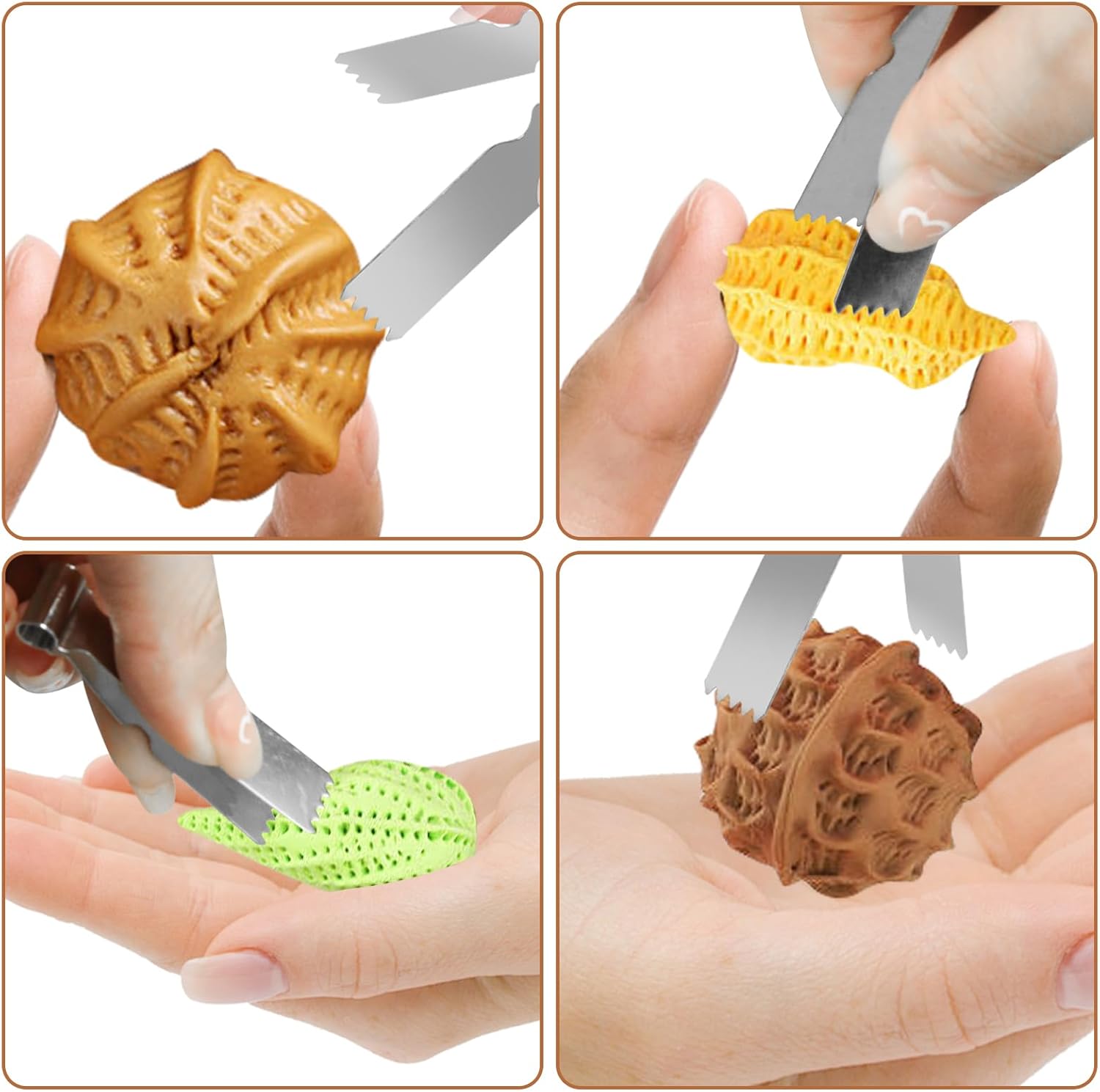 2Pcs Maamoul Tweezers Tongs, Maggash Manqat Pastry Tools Cookie Maker Dough Scraper Press, Stainless Steel Pastry Tongs Baking Crimper Tool for Decorating and Sealing Cookies, Shakarbura, Pie Crusts - Image 7