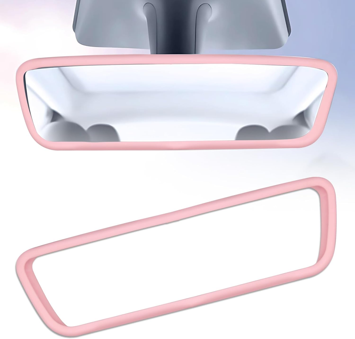 Rear View Mirror Cover Accessories, Car Protector Frame Silicone Automotive Mirror Frame Compatible with Modol 3 Y, Pink Car Accessories (Pink) - Image 1