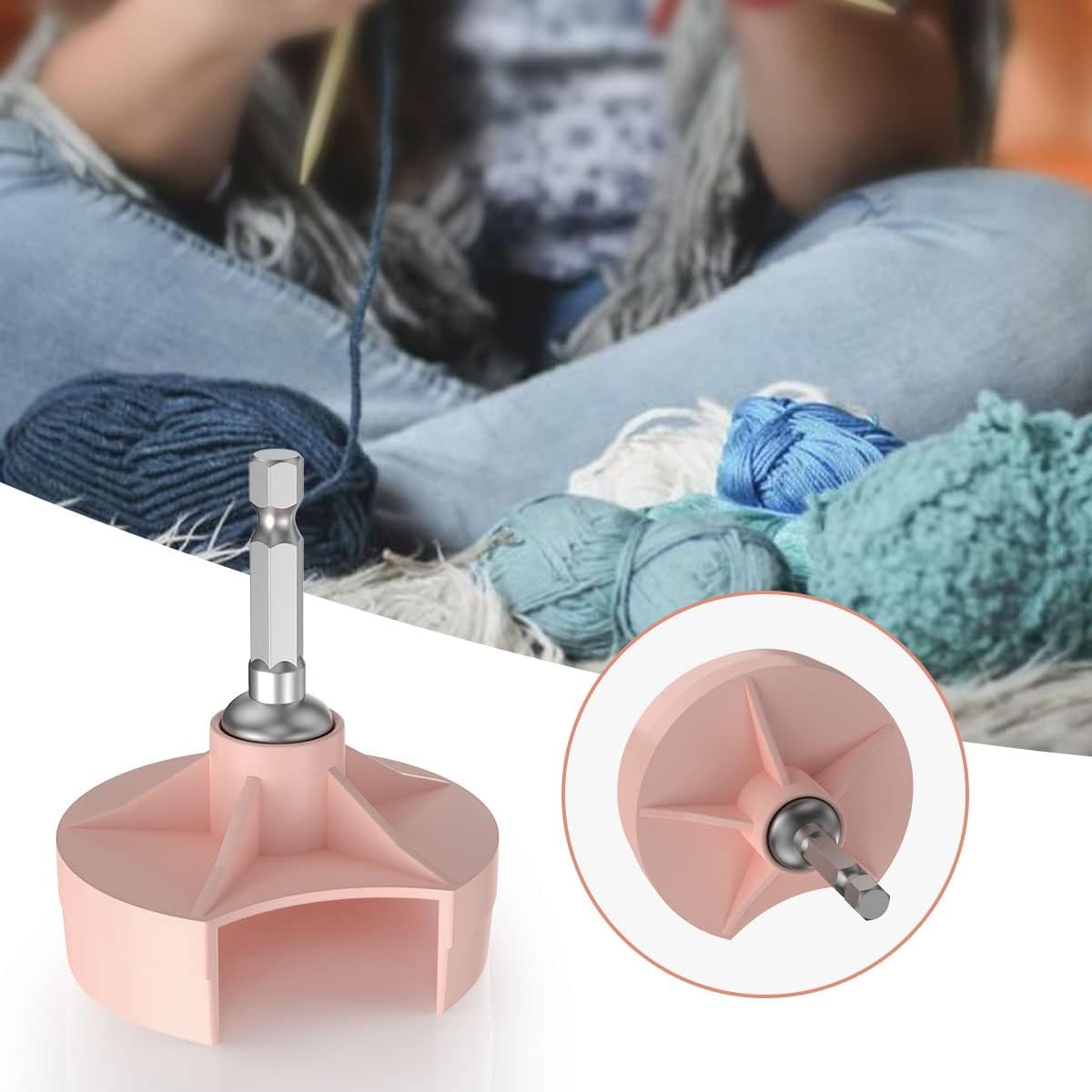 Knitting Machine Adapter,Quick Knit Machine Attachment with Power Screwdriver for 48Needles,40 and 22,Crank Handle Adapter with Hex Drill Steel Bit,DIY Craft Knit Sewing Accessories for Beginner(Pink) - Image 6