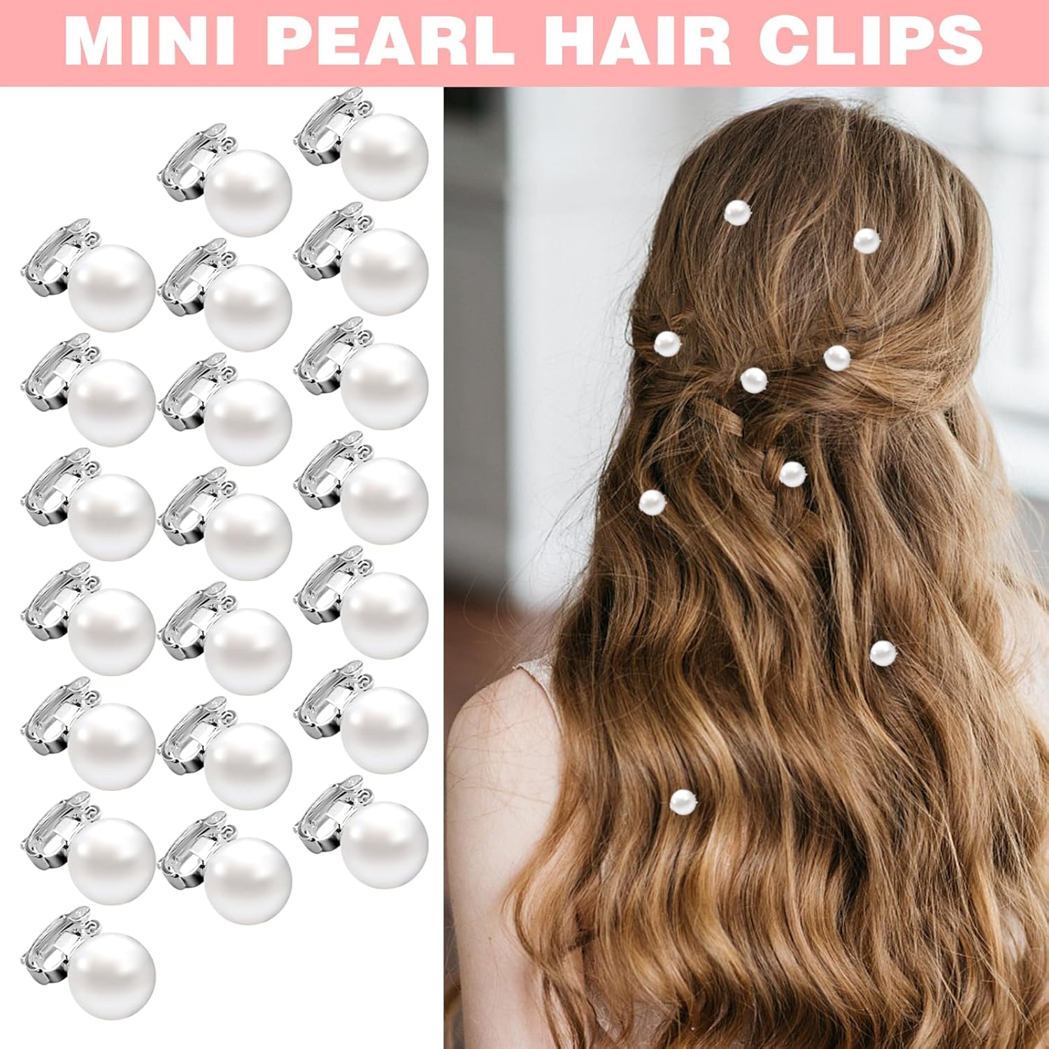 White Pearl Hair Clips and Barrettes Set - 30Pcs Mini Bobby Pins, Cute Pearl Hair Accessories for Women, Girls, Brides - Image 2
