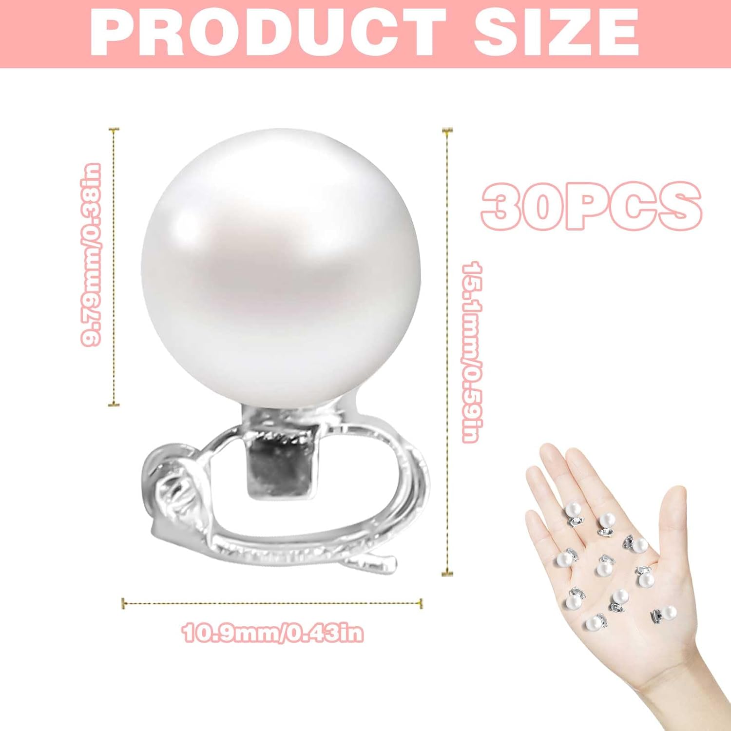 White Pearl Hair Clips and Barrettes Set - 30Pcs Mini Bobby Pins, Cute Pearl Hair Accessories for Women, Girls, Brides - Image 7