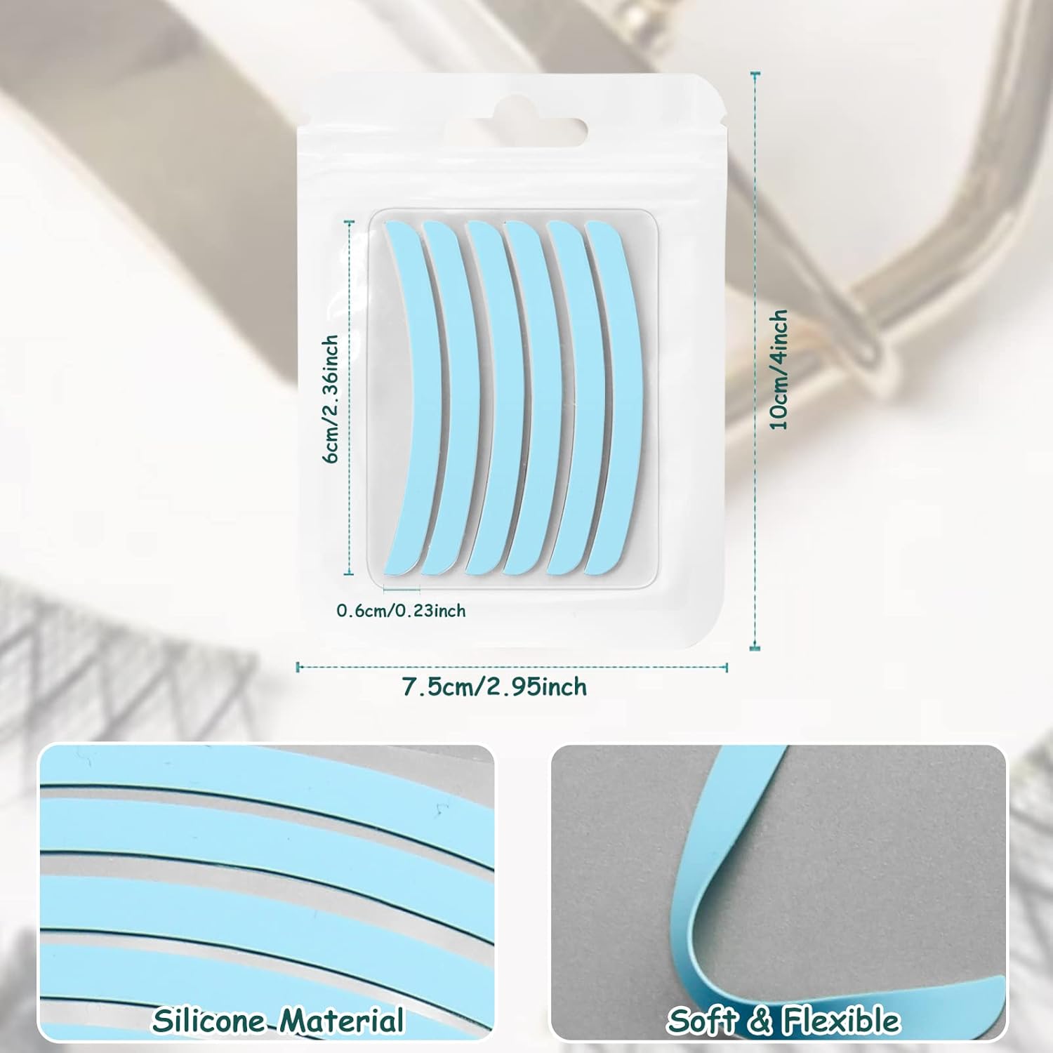24Pcs Lash Lift Rods Ribbon Kit, Reusable Lash Lift Pads Lash Lift Tool, Soft Pads Silicone Perm Ribbon Eyelash Lifting Compensator, Eyelash Tapes Makeup Beauty Tools for Eyelashes Lifting (4 Colors) - Image 2
