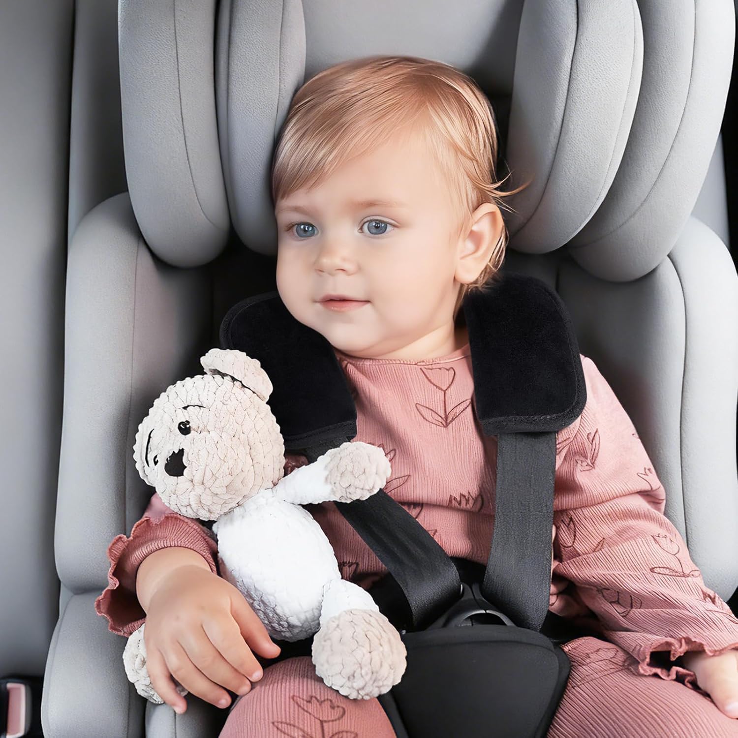 Car Seat Strap Pads for Baby Kids Toddler, Soft Car Seat Strap Covers Shoulder Pads for All Baby Car Seats, Stroller, Pushchair, High Chair - Image 6