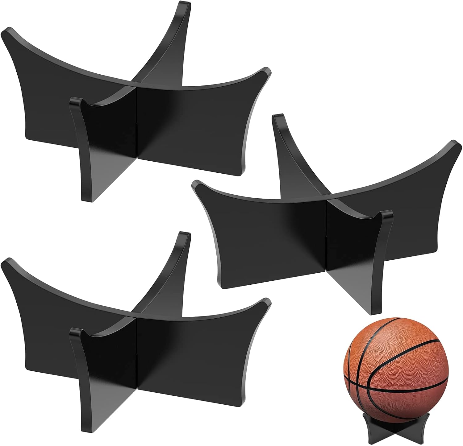 Acrylic Ball Stand Holder - Display Stand for Football, Basketball, Soccer, Volleyball, Rugby & More - Trophy & Memorabilia Showcase - Image 1