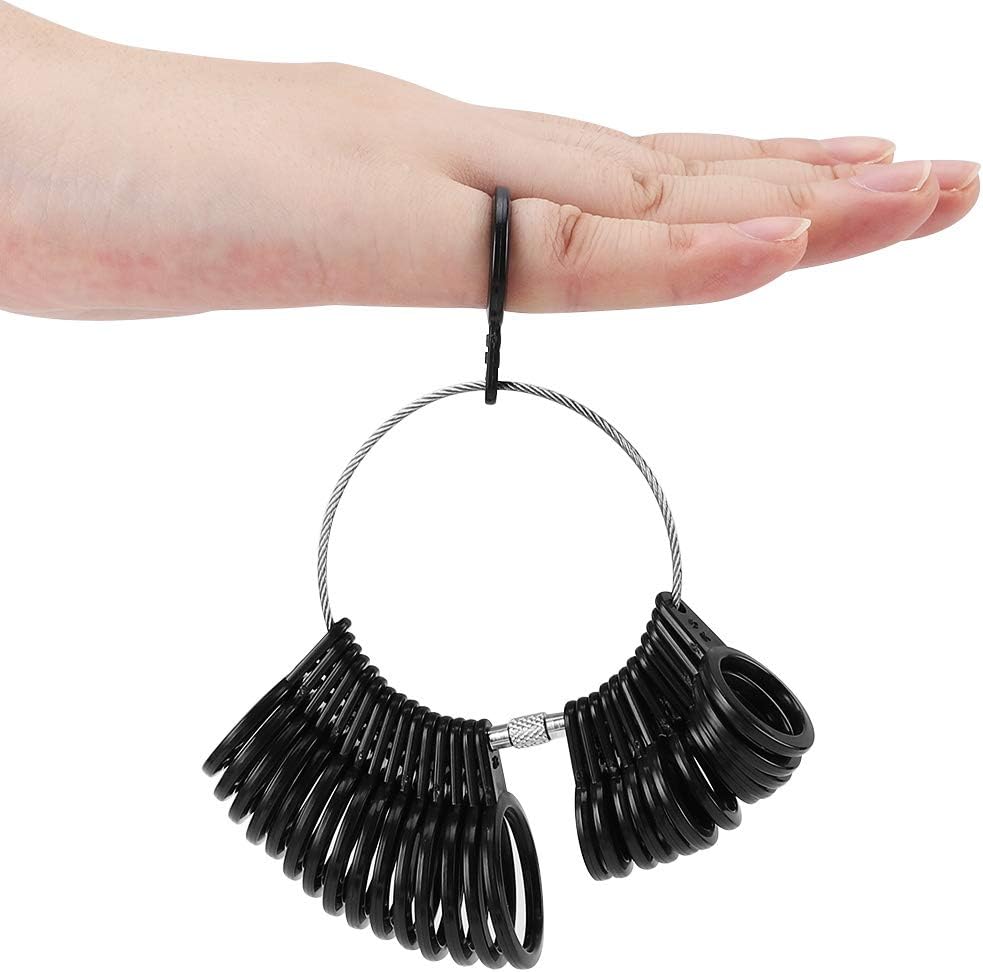Ring Size Measuring Tool Includes Plastic Ring Sizer Mandrel Stick, Finger Sizing Ring Guage Measurer and 2 Pcs Finger Measure Tape for Women Men Jewelry Making - Image 5
