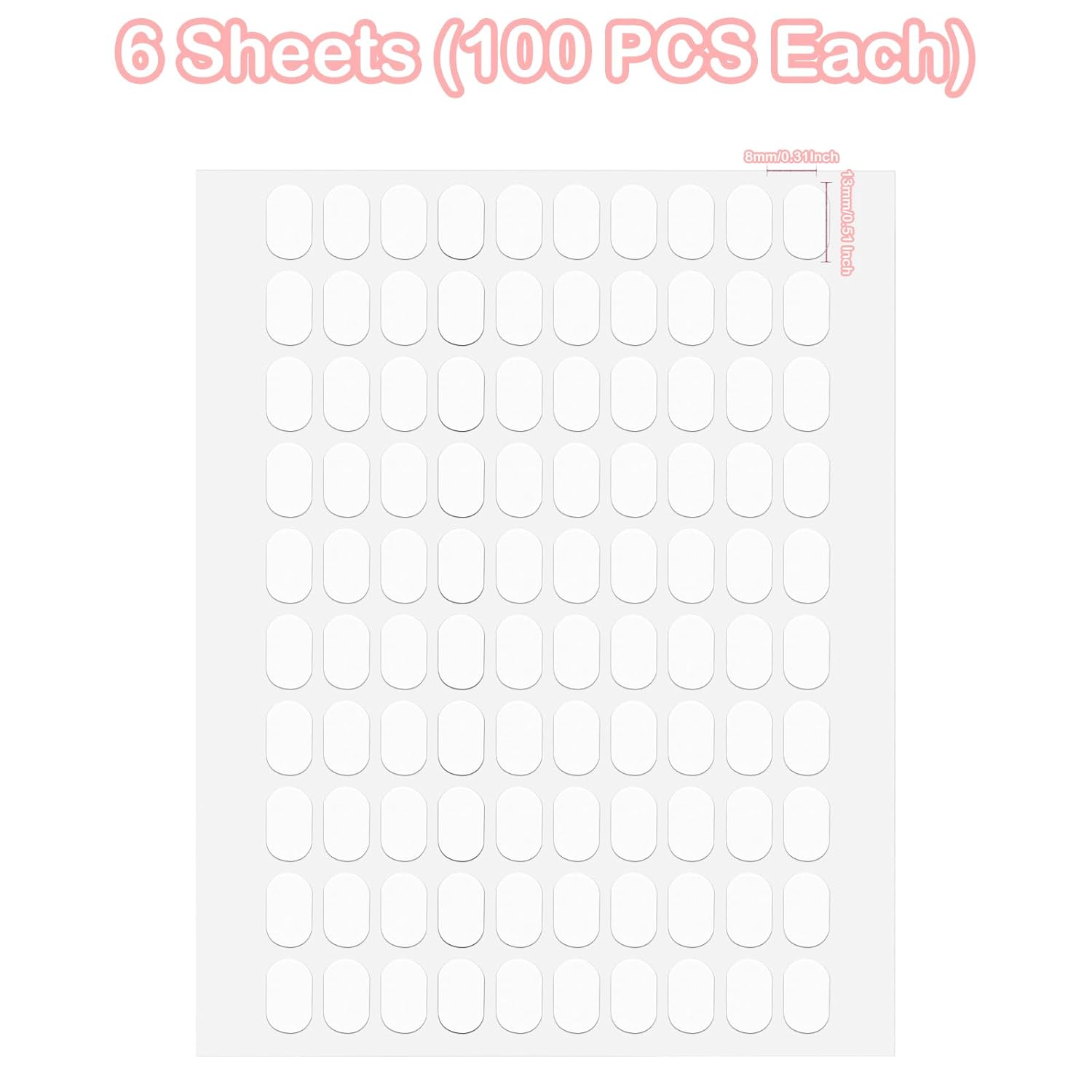 600Pcs Double Sided Dots Glue, Clear Sticky Tack Putty Removable, Sticky Gel Dots Tacky Putty Crafts Mounting Putty, No Trace Poster Putty Sticky Tack for Wall Hanging (0.51 X 0.31 Inches) - Image 2