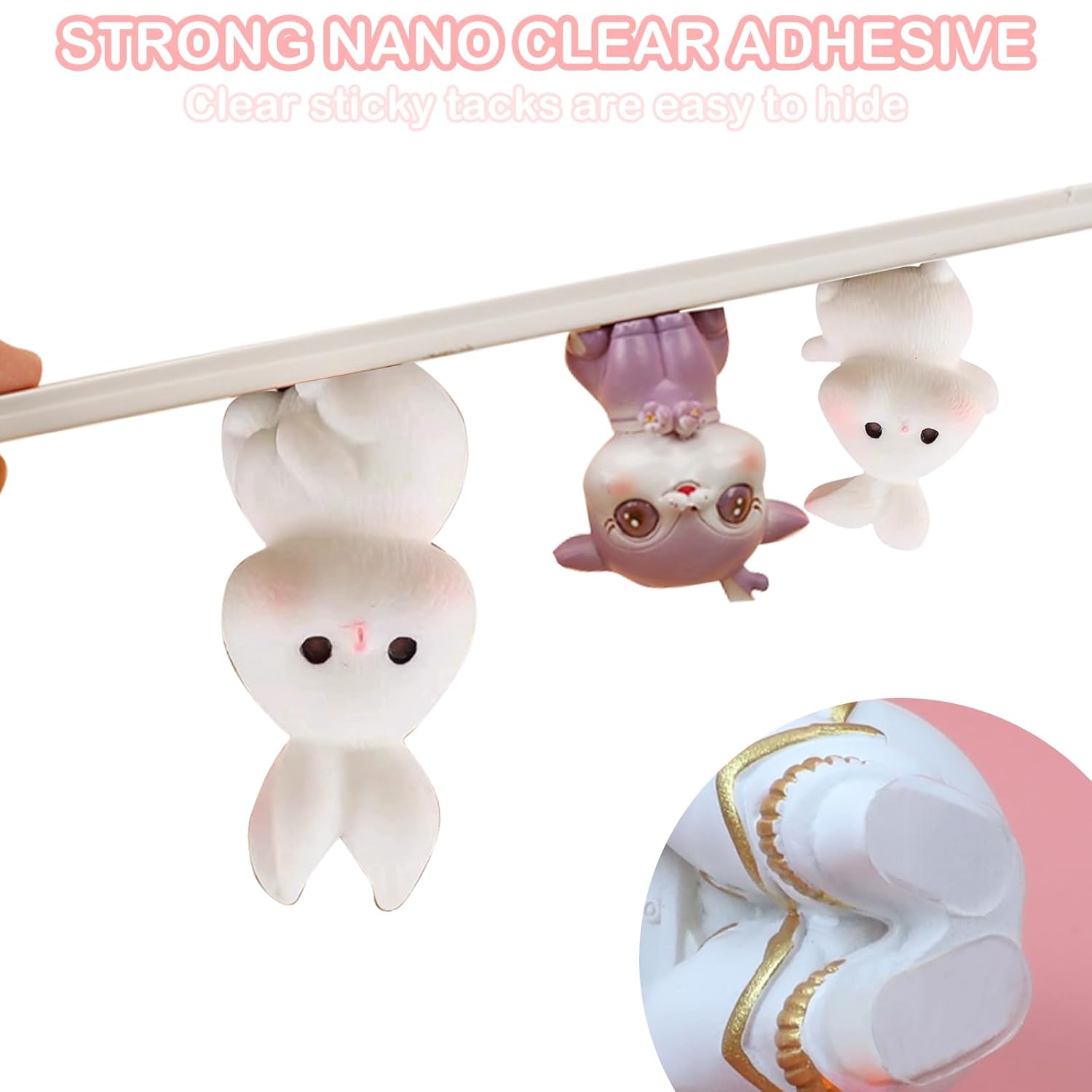 600Pcs Double Sided Dots Glue, Clear Sticky Tack Putty Removable, Sticky Gel Dots Tacky Putty Crafts Mounting Putty, No Trace Poster Putty Sticky Tack for Wall Hanging (0.51 X 0.31 Inches) - Image 3
