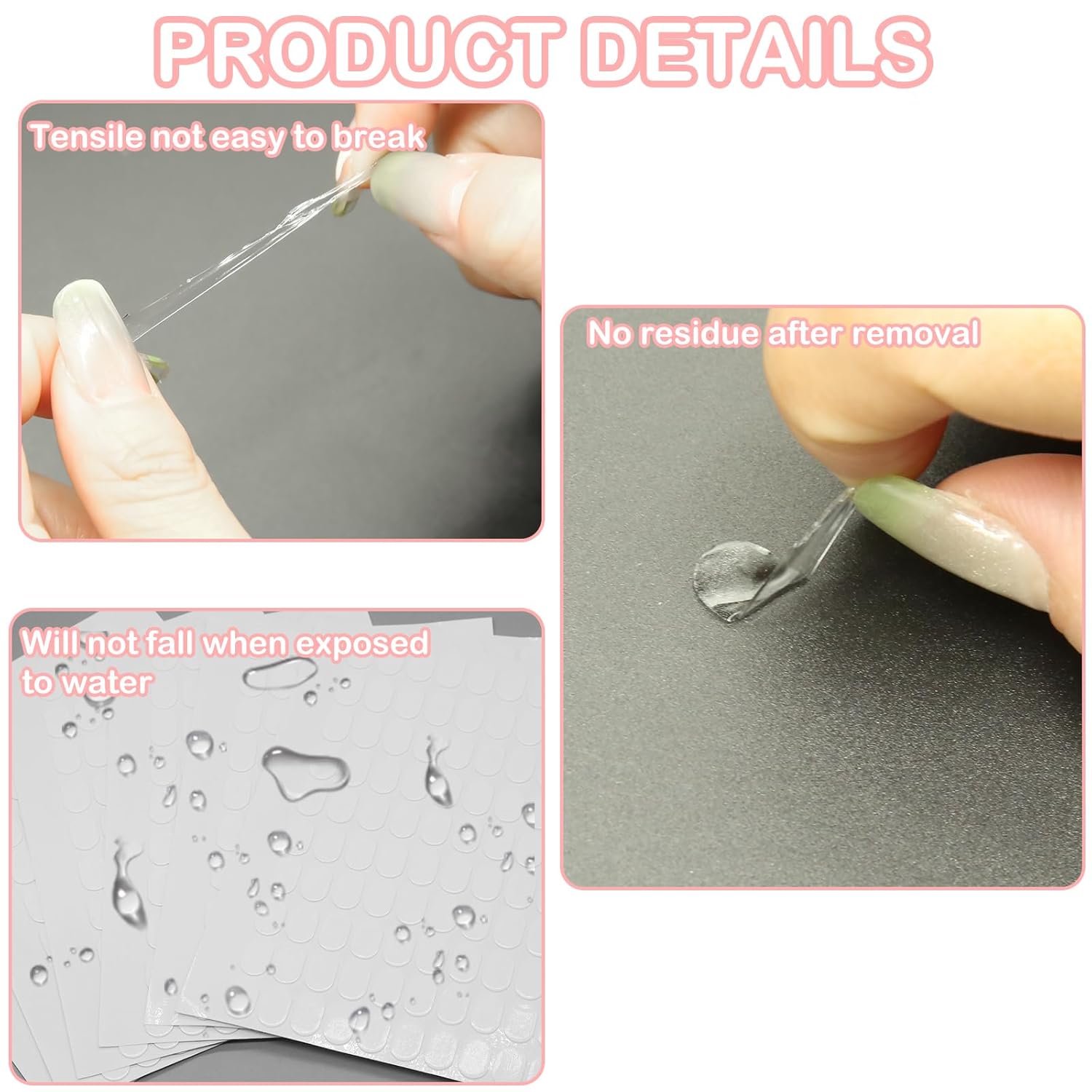 600Pcs Double Sided Dots Glue, Clear Sticky Tack Putty Removable, Sticky Gel Dots Tacky Putty Crafts Mounting Putty, No Trace Poster Putty Sticky Tack for Wall Hanging (0.51 X 0.31 Inches) - Image 4