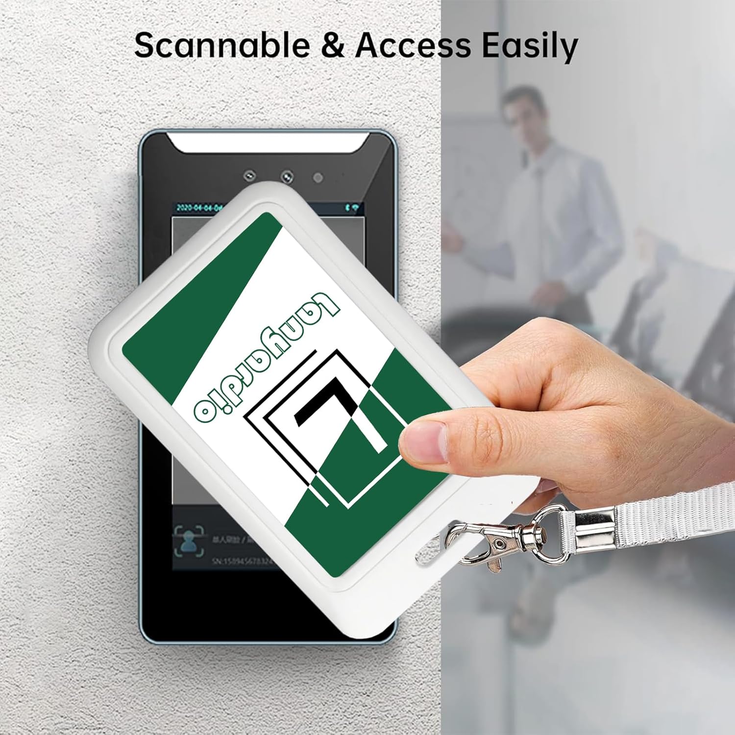 1 Pcs Sliding ID Badge Holder with Clear Window White ID Card Protector Pouch for Office School ID Credit Cards Proximity Key Cards Driver’s Licenses and Passes - Image 3
