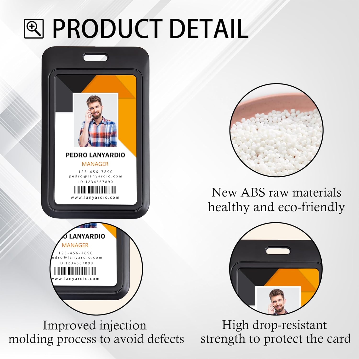 1 Pack Sliding Vertical ID Badge Holder Hard Black Plastic Card Case Protector Pouch with Sided Clear Window for Office School ID Credit Cards and Proximity Key Cards - Image 3