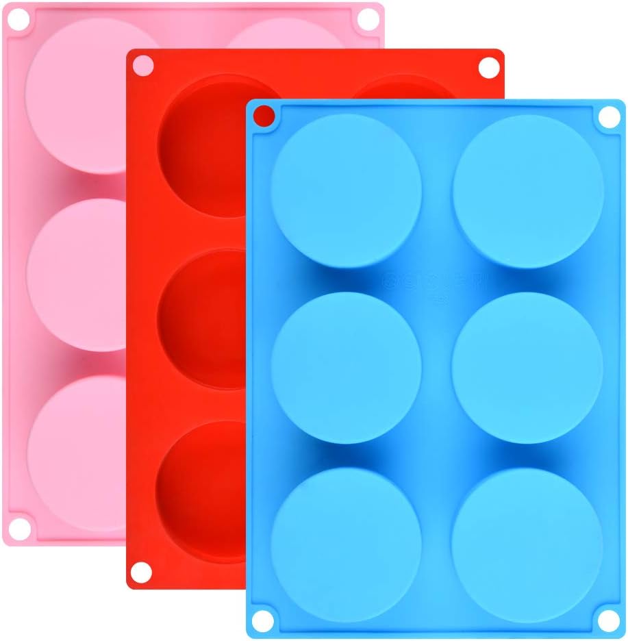 Cake Puck Molds, Silicone Cookie Molds Round Cylinder for Chocolate Covered Cake Pucks, Cookie Pucks Easy to Release (3, Multi) - Image 1