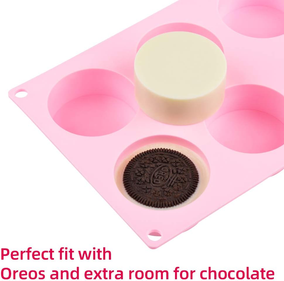 Cake Puck Molds, Silicone Cookie Molds Round Cylinder for Chocolate Covered Cake Pucks, Cookie Pucks Easy to Release (3, Multi) - Image 2