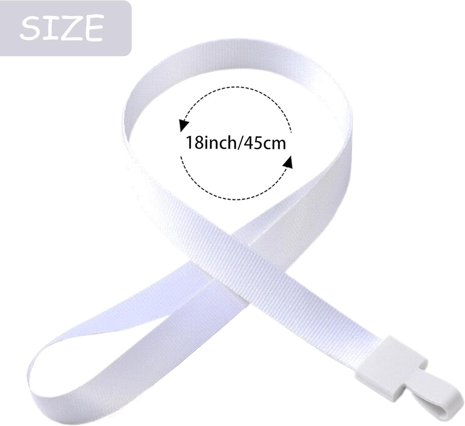 ID Badge Holder with Lanyard White Lanyards with Clear Window ID Card Holder for Office School Credit Cards Proximity Key Cards Driver’s Licenses and Passes - Image 2