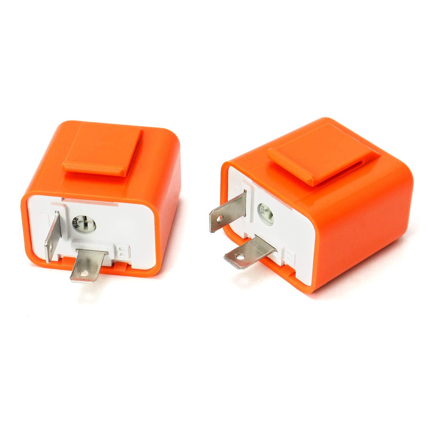 2Pcs 2-Pin Electronic Turn Signal Flasher Relay Fix Motorcycle Turn Signal Hyper Flash, Adjustable Motorcycle LED Turn Signal Hyper Indicator Flasher Relay - Image 1