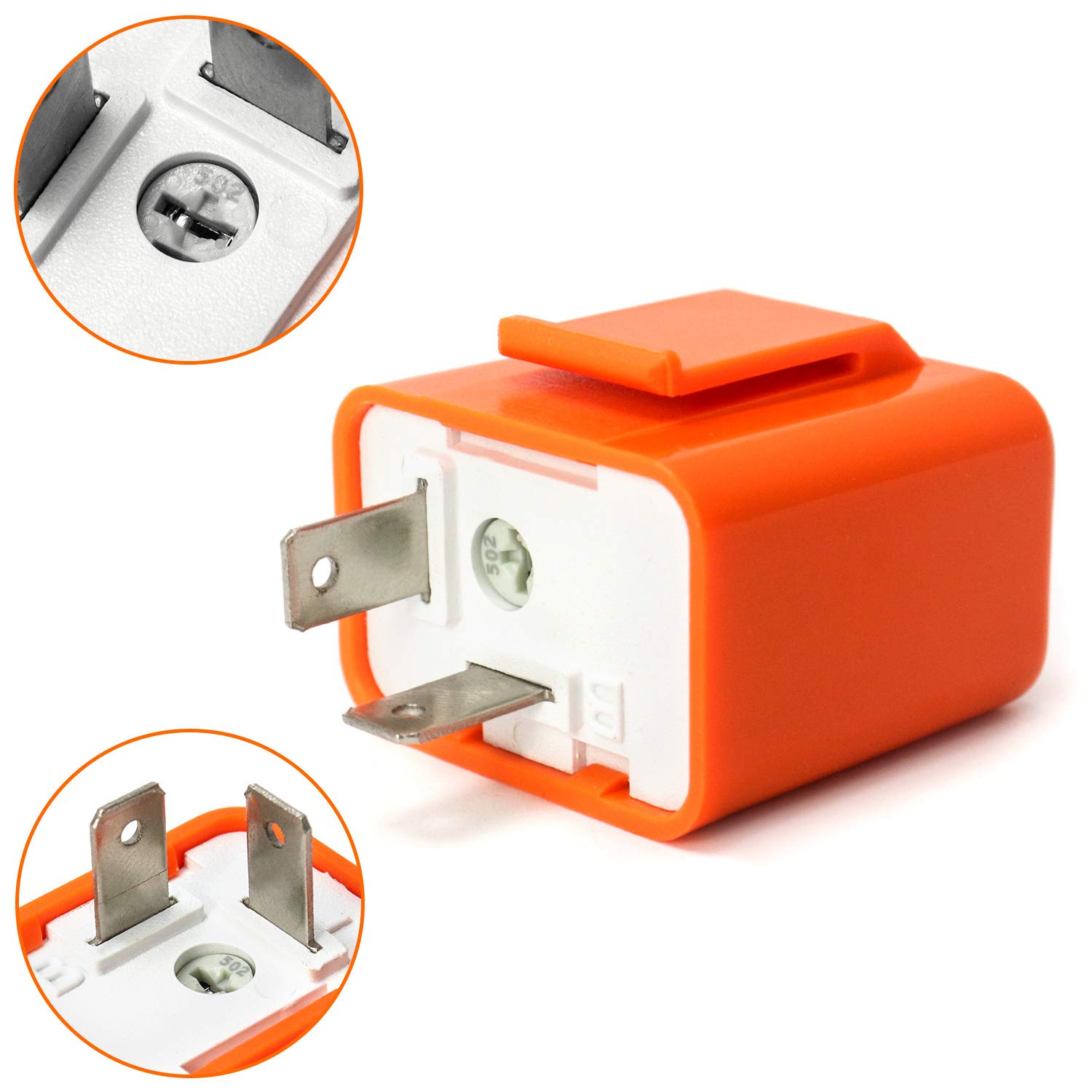 2Pcs 2-Pin Electronic Turn Signal Flasher Relay Fix Motorcycle Turn Signal Hyper Flash, Adjustable Motorcycle LED Turn Signal Hyper Indicator Flasher Relay - Image 2