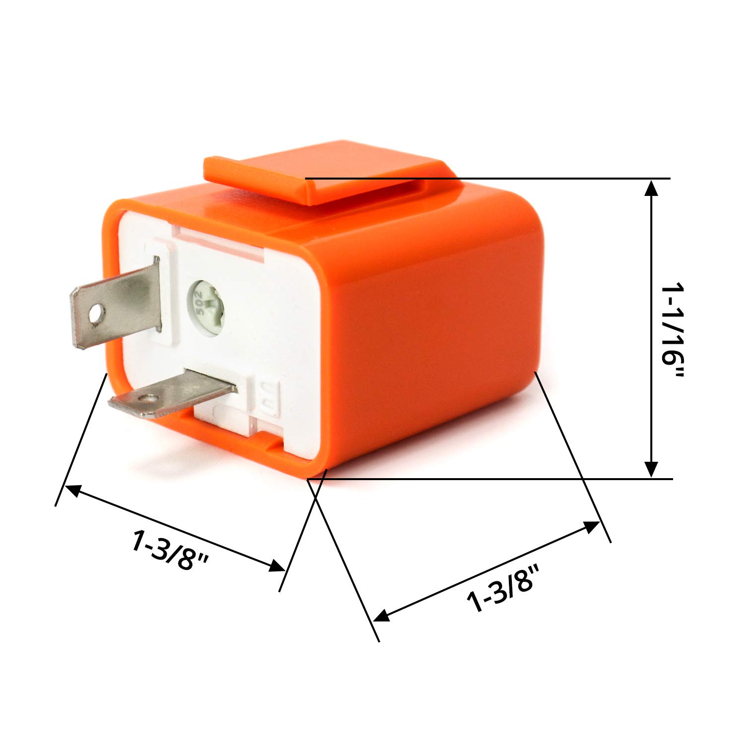 2Pcs 2-Pin Electronic Turn Signal Flasher Relay Fix Motorcycle Turn Signal Hyper Flash, Adjustable Motorcycle LED Turn Signal Hyper Indicator Flasher Relay - Image 6