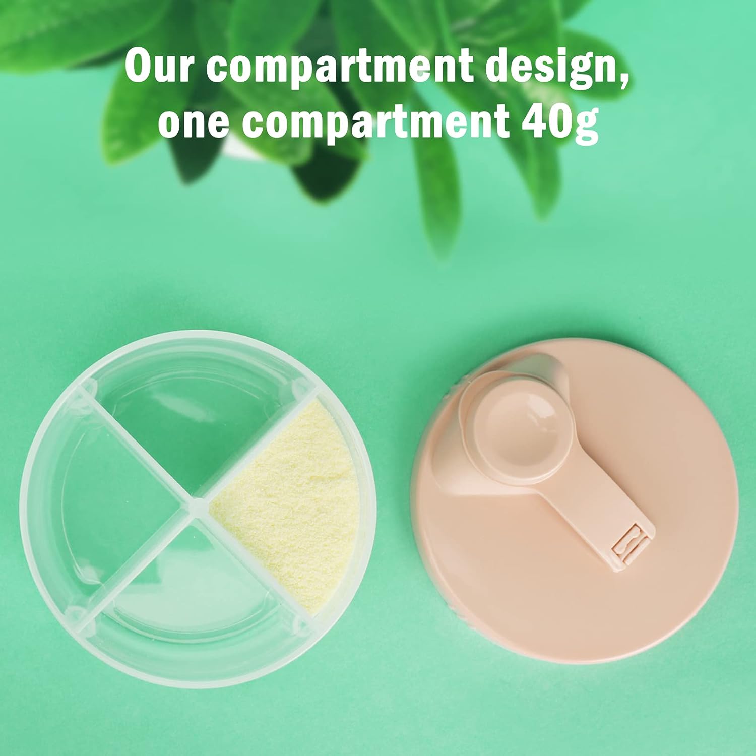 Baby Formula Dispenser On The Go, Non-Spill Rotating Four-Compartment Formula Container to Go, Milk Powder Kids Snack Container for Infant Toddler Travel Outdoor, Pink - Image 3