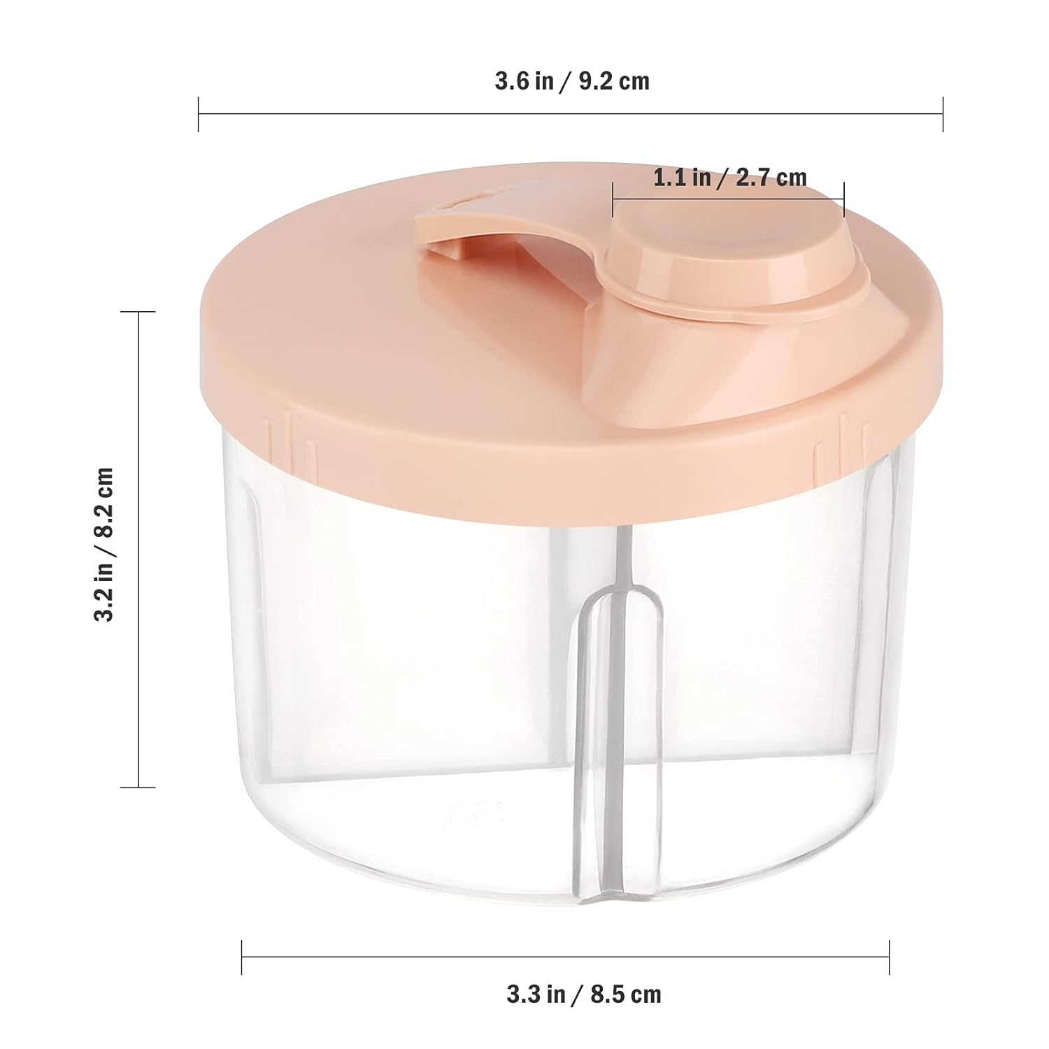 Baby Formula Dispenser On The Go, Non-Spill Rotating Four-Compartment Formula Container to Go, Milk Powder Kids Snack Container for Infant Toddler Travel Outdoor, Pink - Image 8