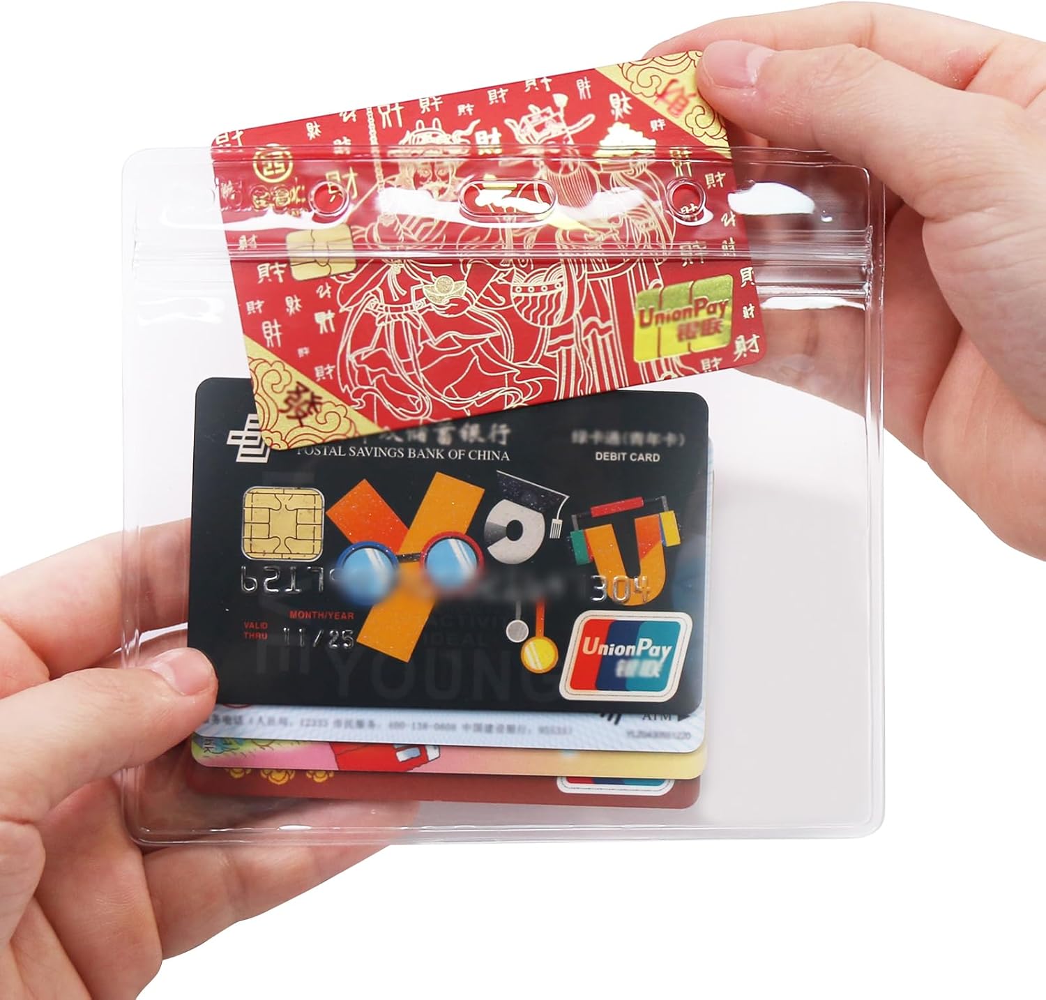 Clear Plastic Horizontal Badge Holder -  12 Pcs Thick Name Tag ID Card Protector Holders Large Transparent Sleeve Waterproof (4.8 x 3.5 Inch) - Image 2