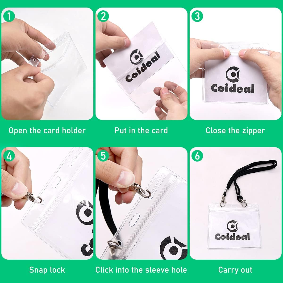Clear Plastic Horizontal Badge Holder -  12 Pcs Thick Name Tag ID Card Protector Holders Large Transparent Sleeve Waterproof (4.8 x 3.5 Inch) - Image 8