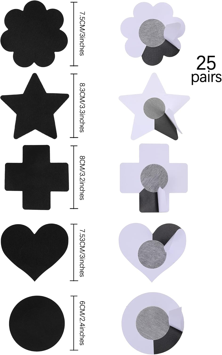 Breast Covers - Disposable, Self-Adhesive, Multi-Shape Bra Pasties - Image 3