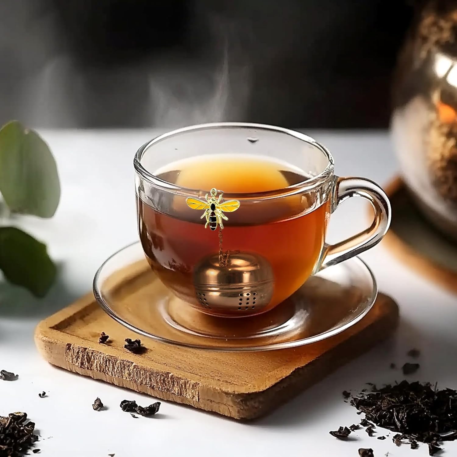 2Pcs Stainless Steel Mesh Tea Infuser, 2.1 inch Tea Infuser Ball with Cute Honey Bee Pendant,Tea Strainer Tea Diffuser Tea Steeper for Filtering Tea,Tea Infusers for Loose Tea - Image 6