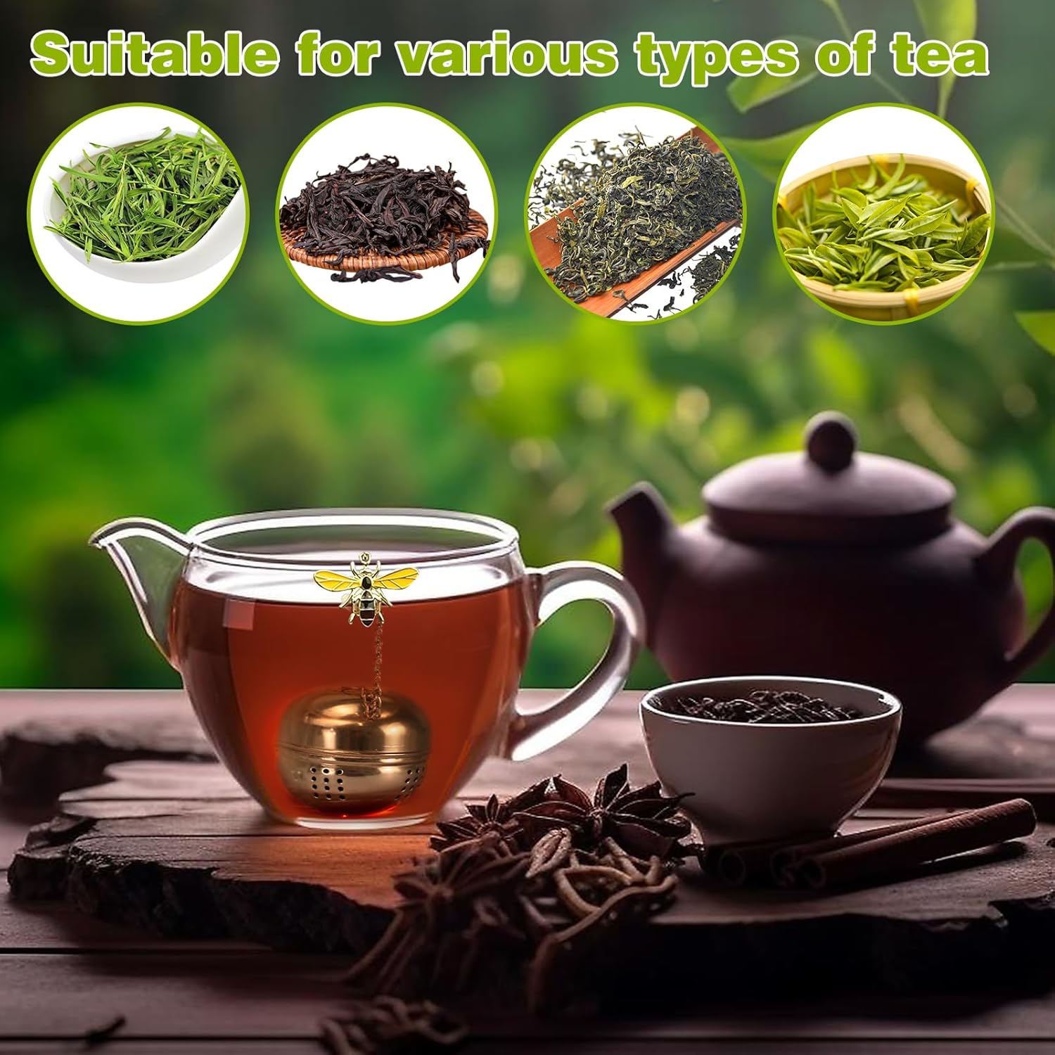2Pcs Stainless Steel Mesh Tea Infuser, 2.1 inch Tea Infuser Ball with Cute Honey Bee Pendant,Tea Strainer Tea Diffuser Tea Steeper for Filtering Tea,Tea Infusers for Loose Tea - Image 7