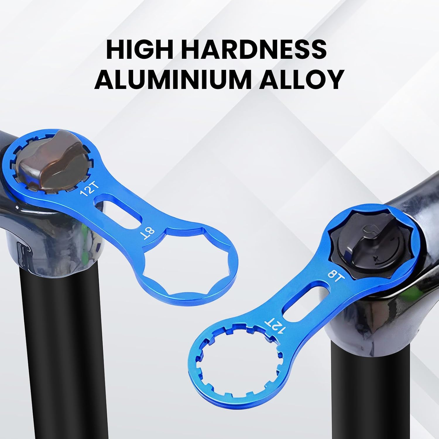 2Pcs Bicycle Fork Cap Wrench, Aluminium Alloy Bike Front Fork Repair Tool, Suspension Forks Cap Spaner Suitable for XCR/XCM/XCT/RST, Blue - Image 5