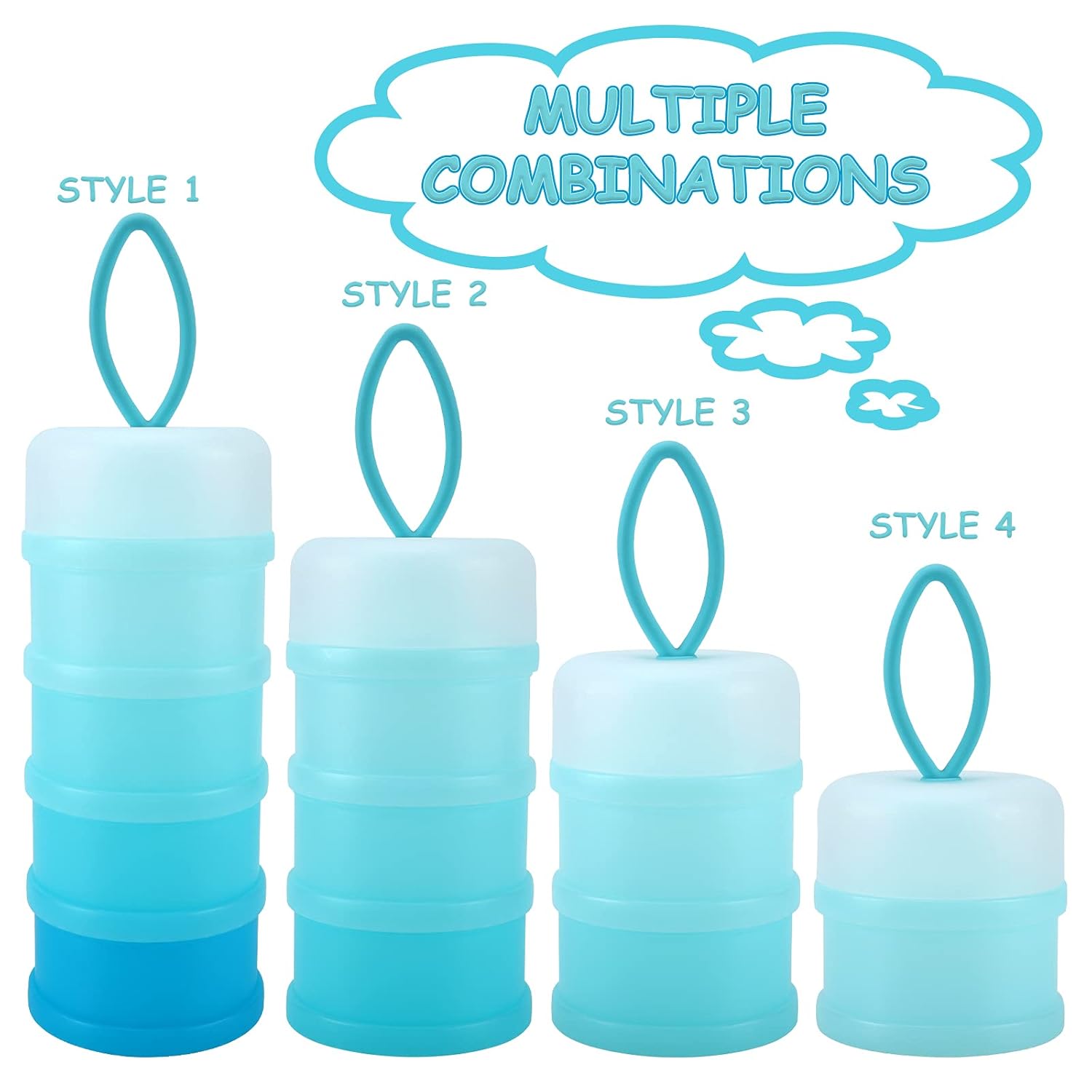 Baby Formula Dispenser On The Go, Stackable Formula Dispenser Formula Container to Go, Non-Spill Portable Milk Powder Kids Snack Storage Container, BPA Free - Image 2