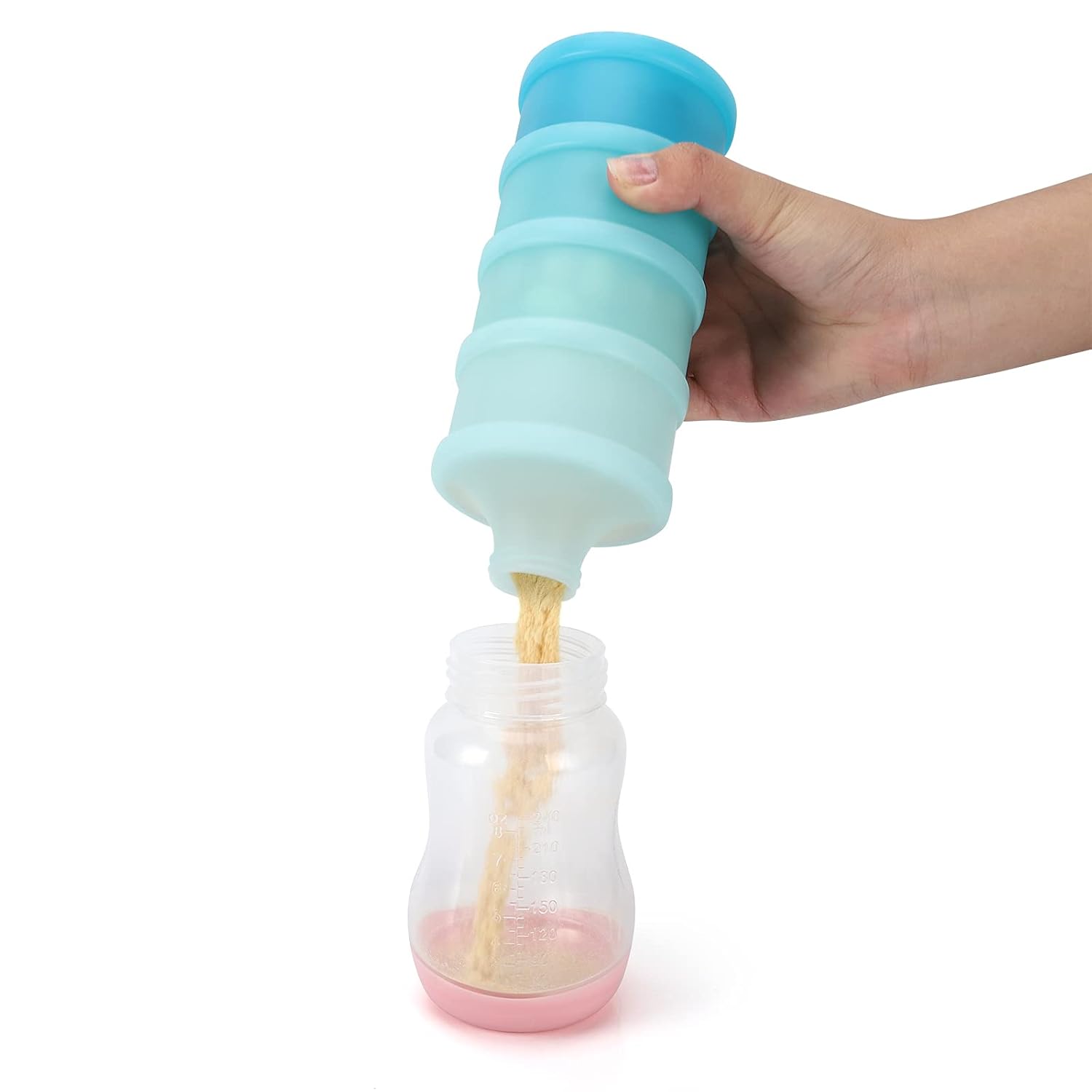 Baby Formula Dispenser On The Go, Stackable Formula Dispenser Formula Container to Go, Non-Spill Portable Milk Powder Kids Snack Storage Container, BPA Free - Image 5