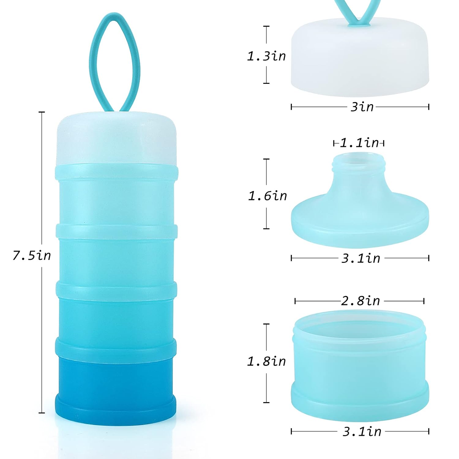 Baby Formula Dispenser On The Go, Stackable Formula Dispenser Formula Container to Go, Non-Spill Portable Milk Powder Kids Snack Storage Container, BPA Free - Image 7