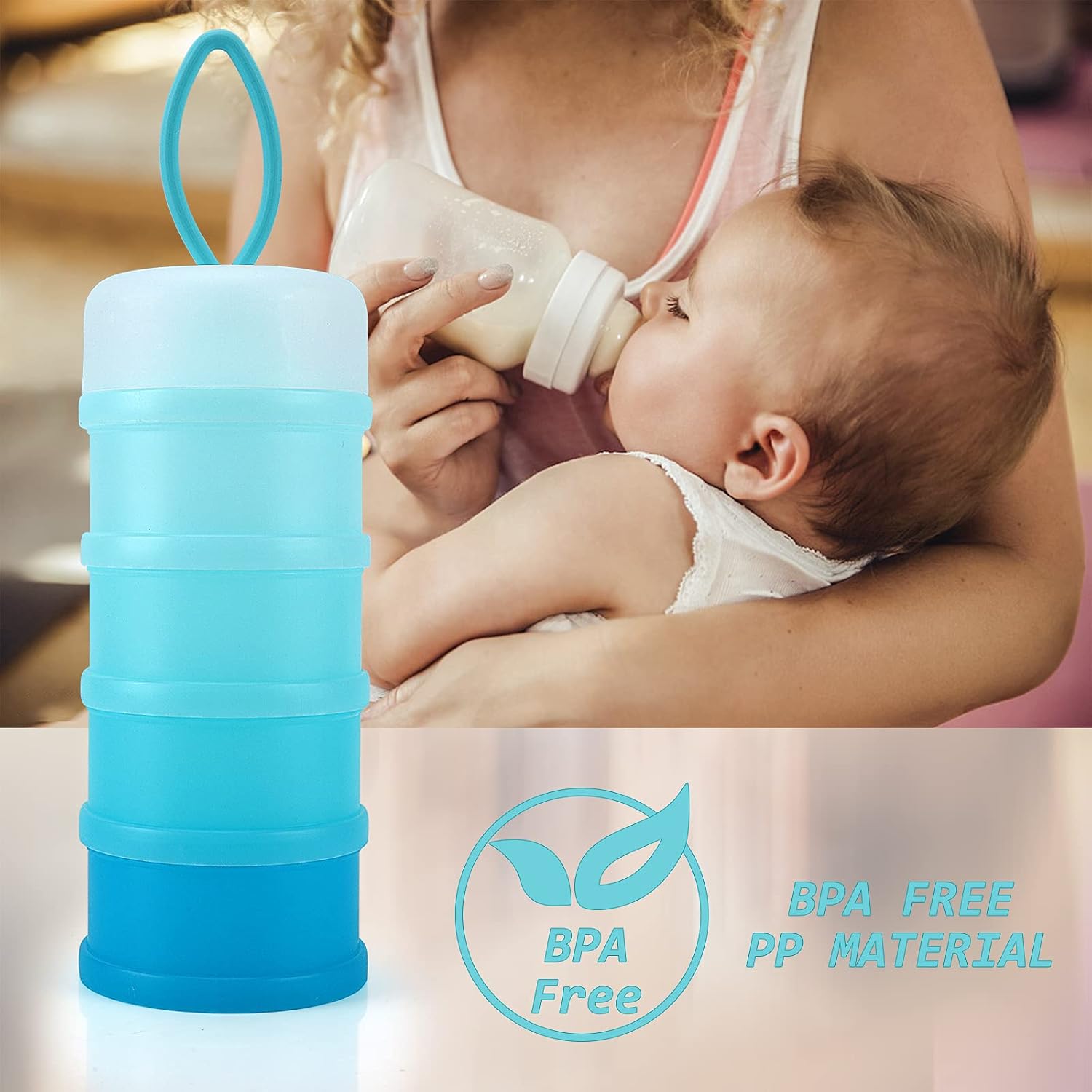 Baby Formula Dispenser On The Go, Stackable Formula Dispenser Formula Container to Go, Non-Spill Portable Milk Powder Kids Snack Storage Container, BPA Free - Image 8