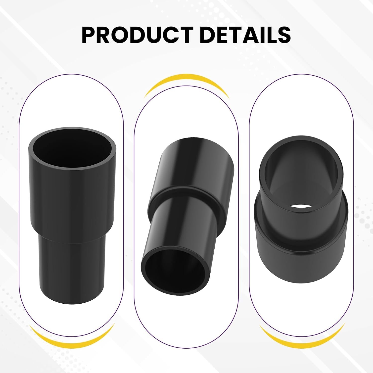 2 Pcs Vacuum Hose Adapter for Connecting 1-3/8